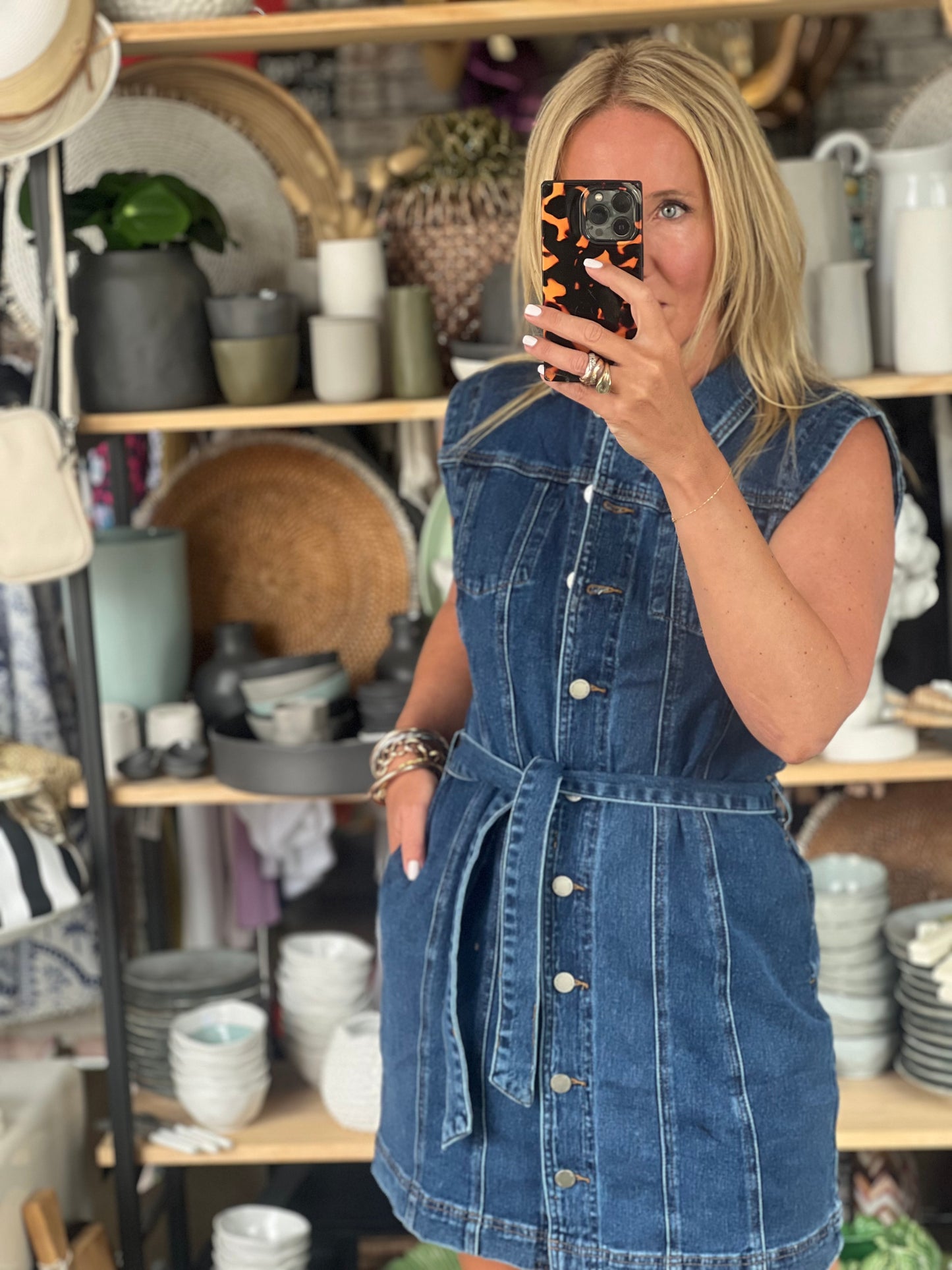 Denim Mini Shirt Dress