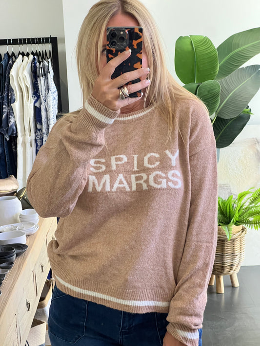 Spicy Margs Knit Sweater Jumper- Tan