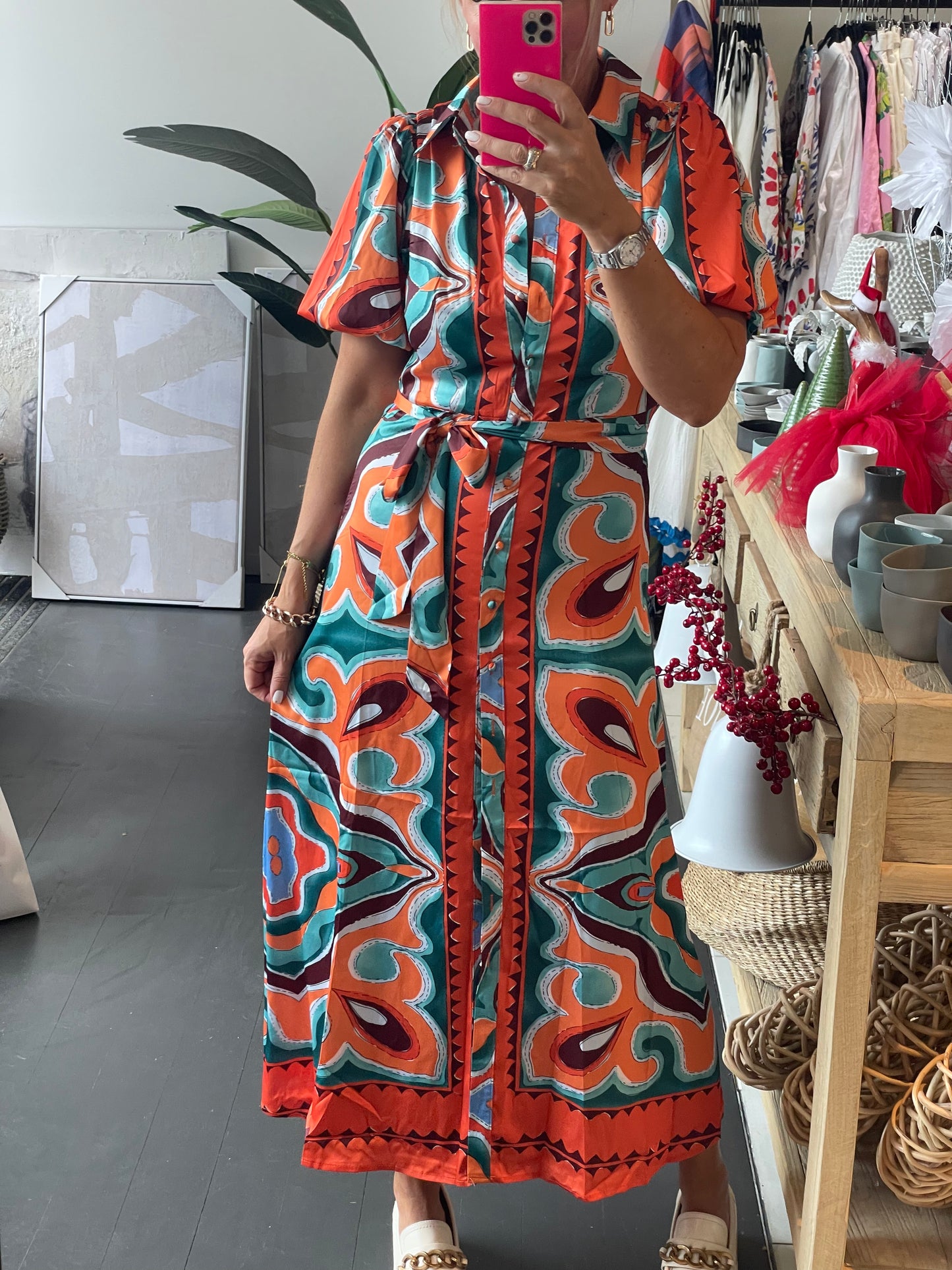 Carnivalé Shirt Dress - orange