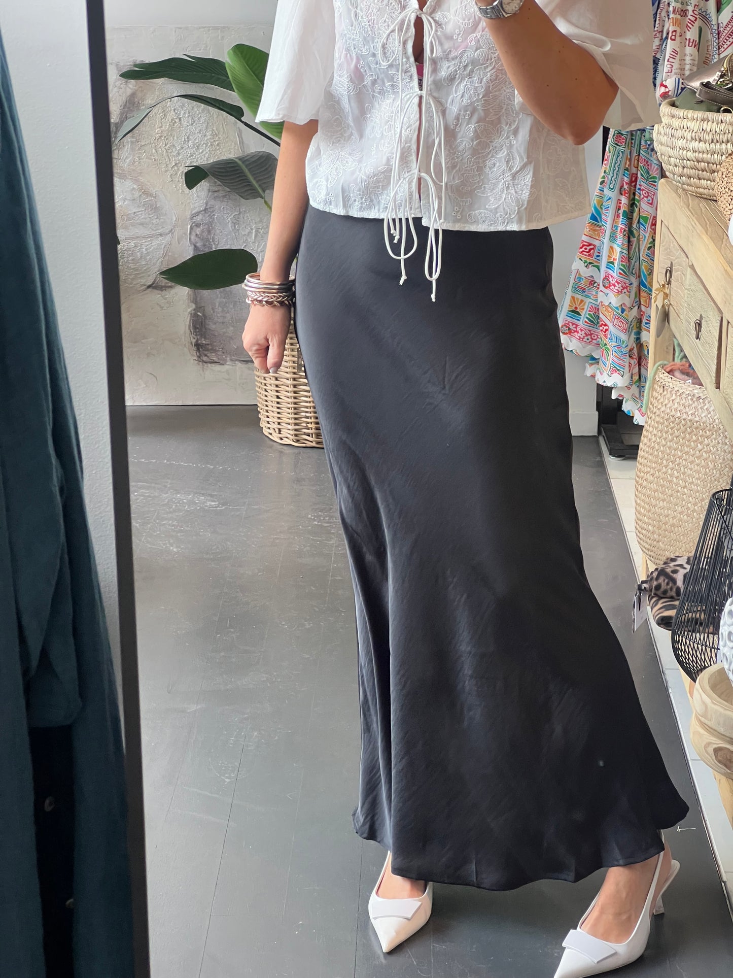 Slinky Maxi Skirt - black