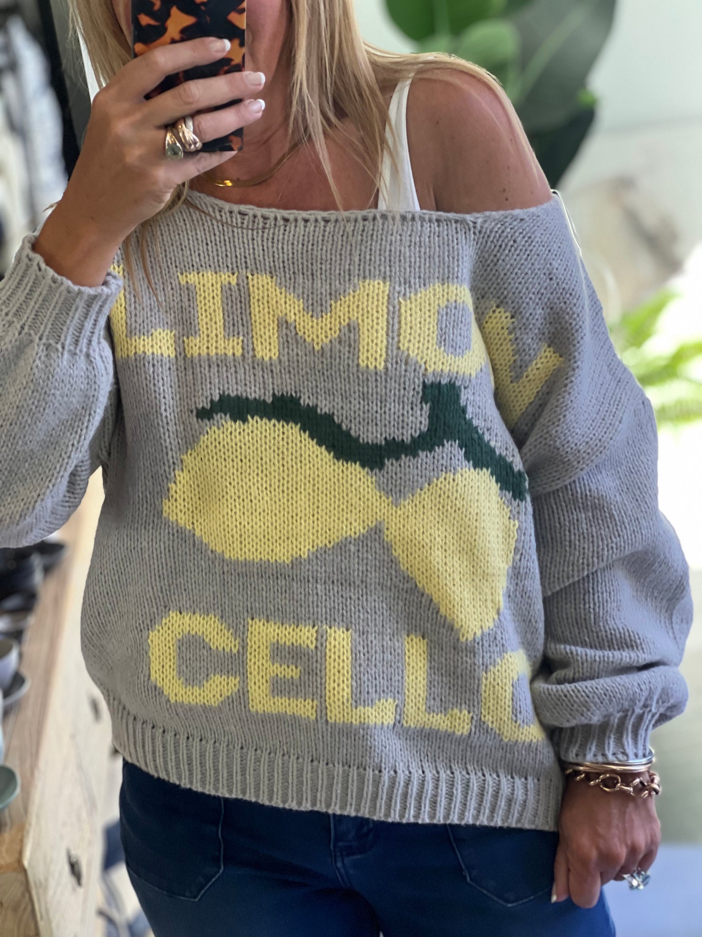 Limoncello Relaxed Knit Jumper- grey