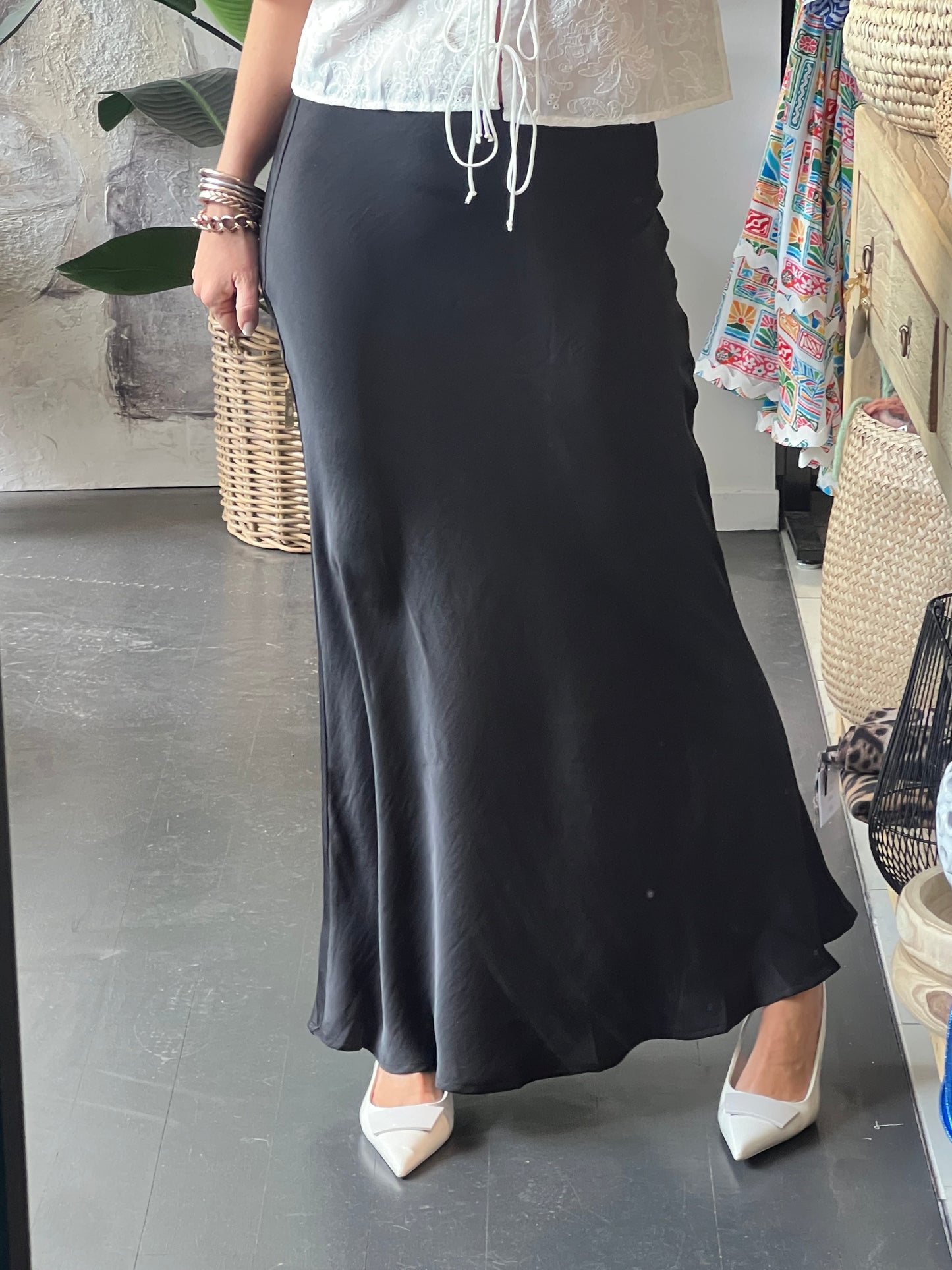 Slinky Maxi Skirt - black