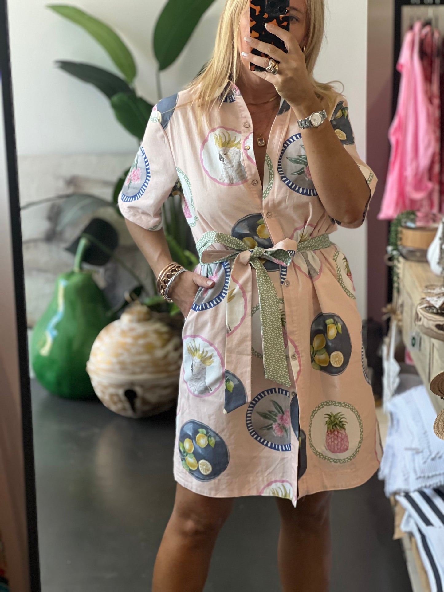 Shift Shirt Dress- down under print