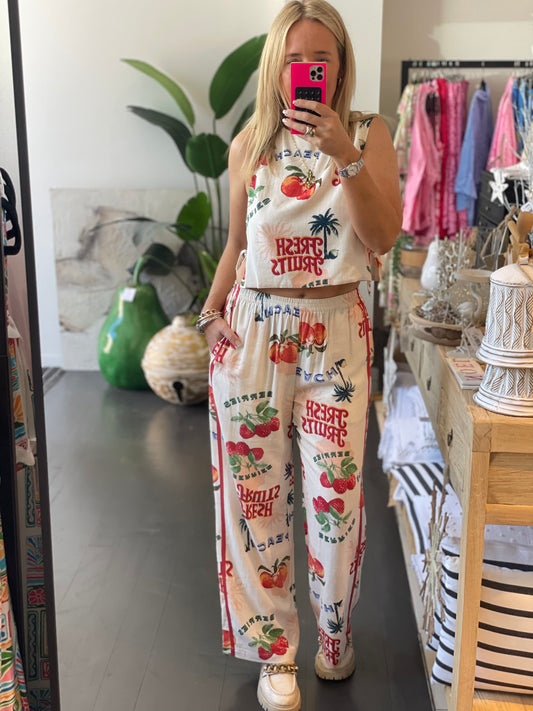 Summer Fruits Top & Pants Set