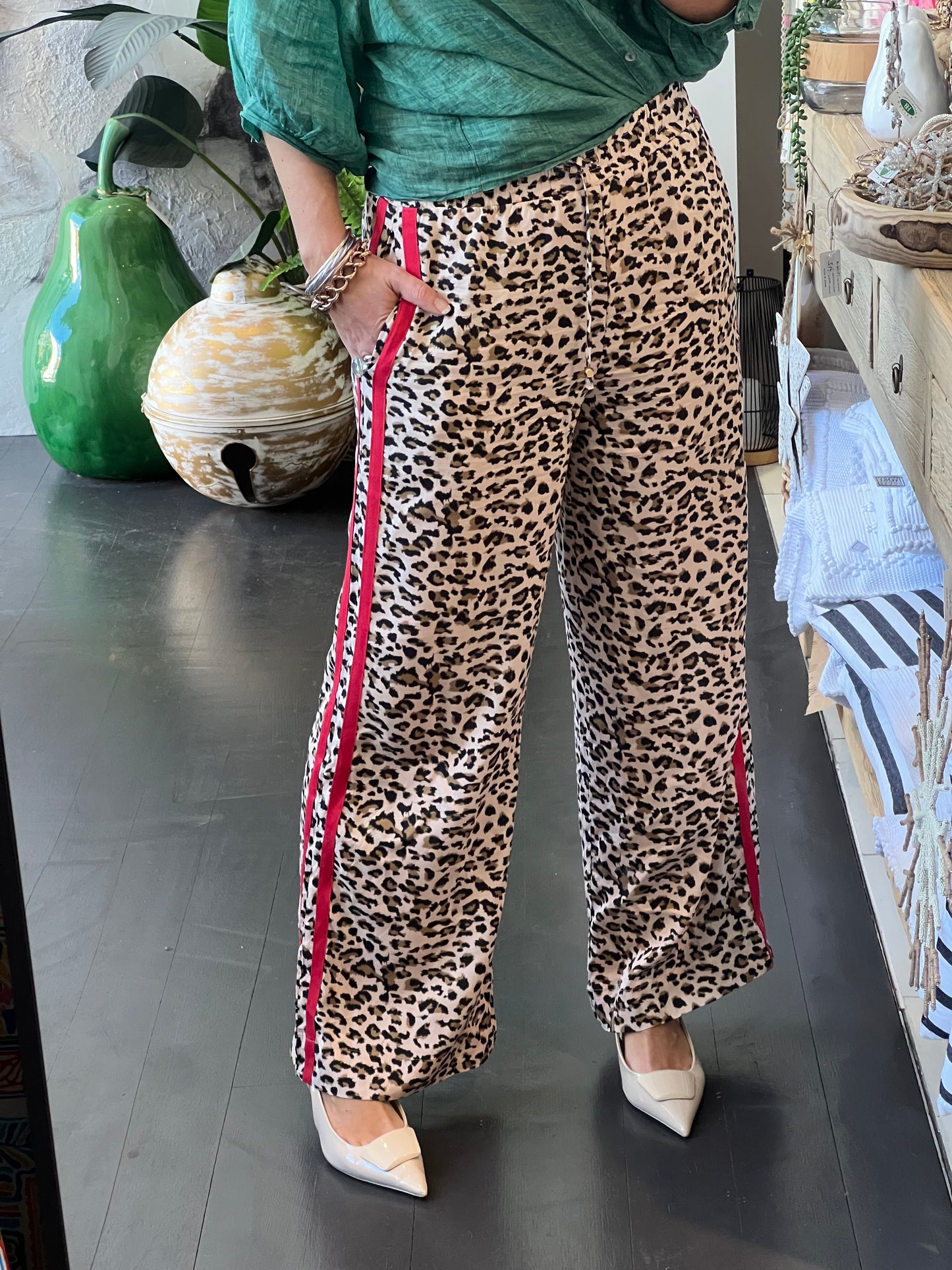 Ocelot Stripe Lounge Pants- leopard print