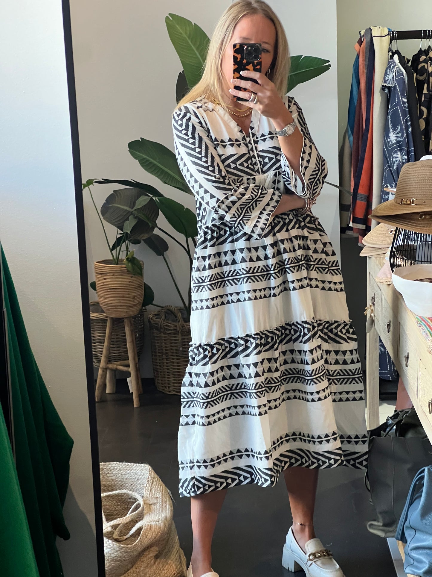 Copenhagen Mediterranean Midi Dress- black