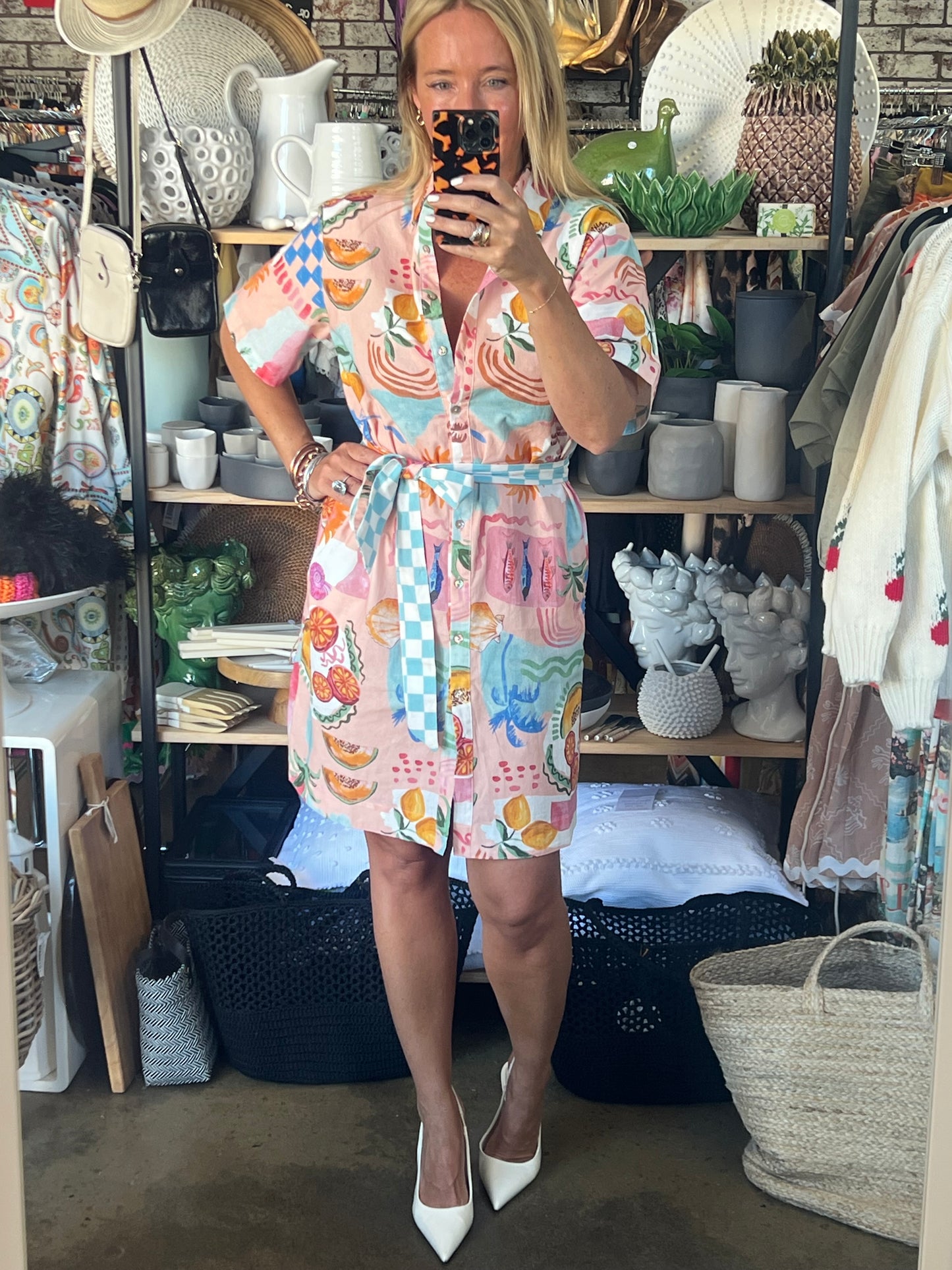 Shift Shirt Dress- Paradise  print