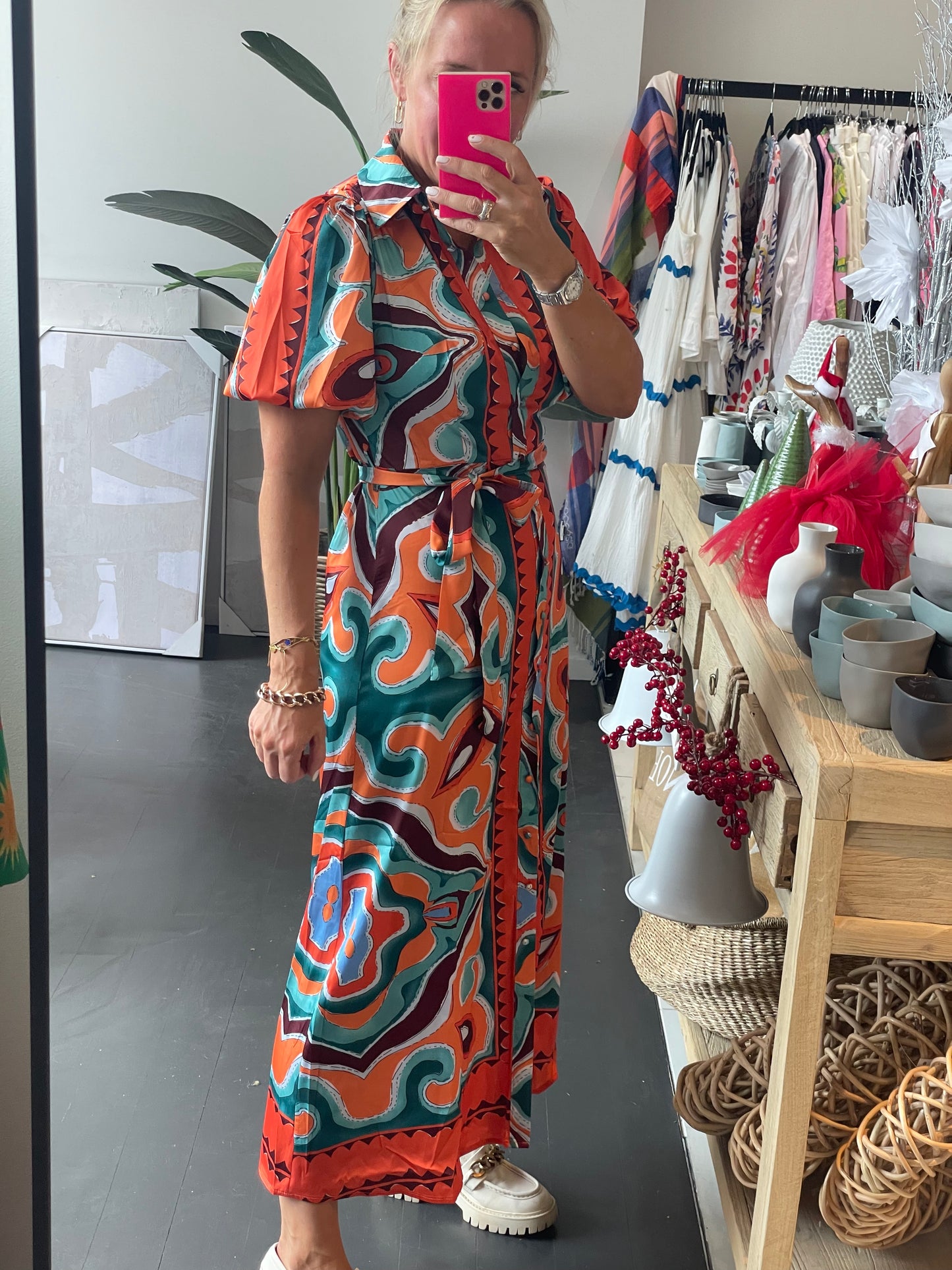 Carnivalé Shirt Dress - orange