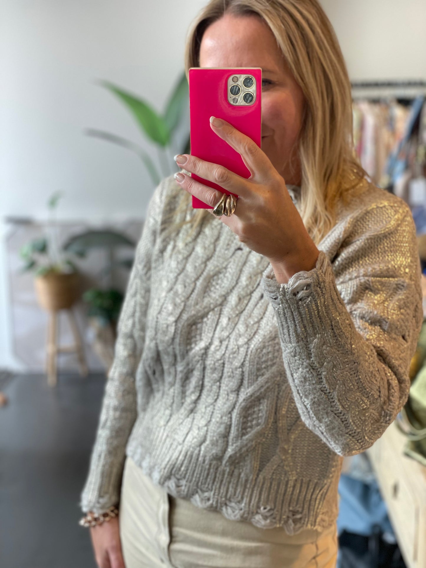 Shimmer Cable Knit