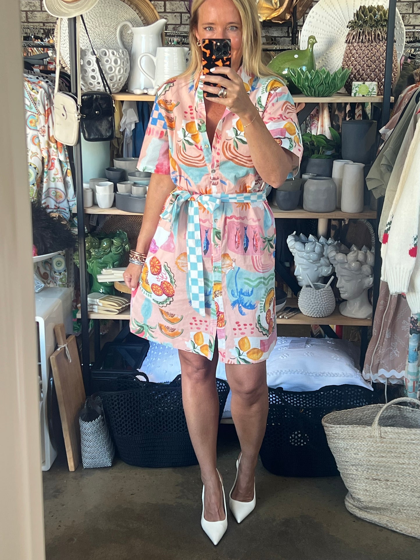 Shift Shirt Dress- Paradise  print