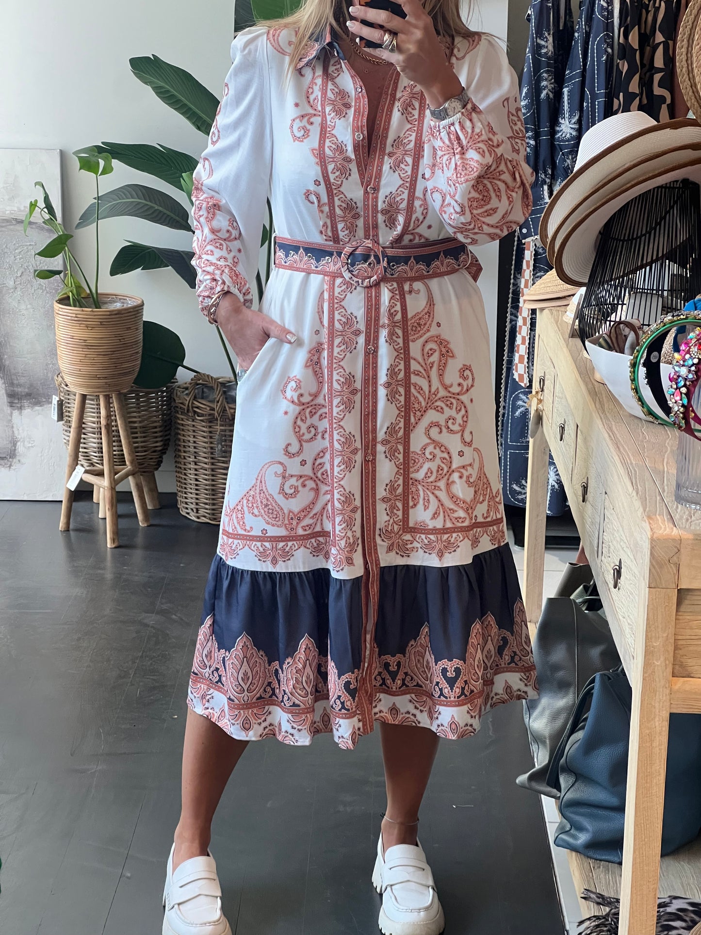 Tribal Midi Shirt Dress