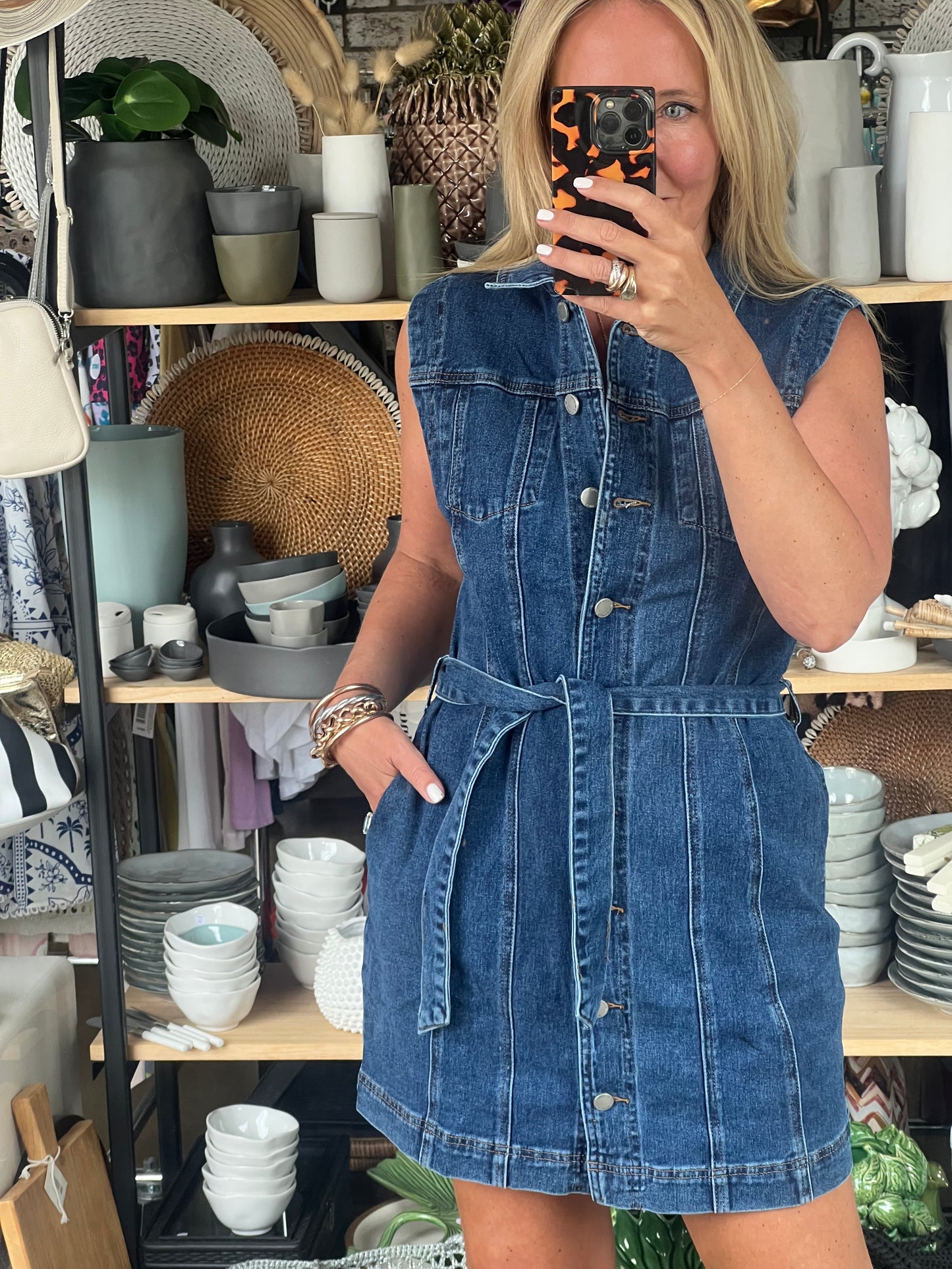 Denim Mini Shirt Dress