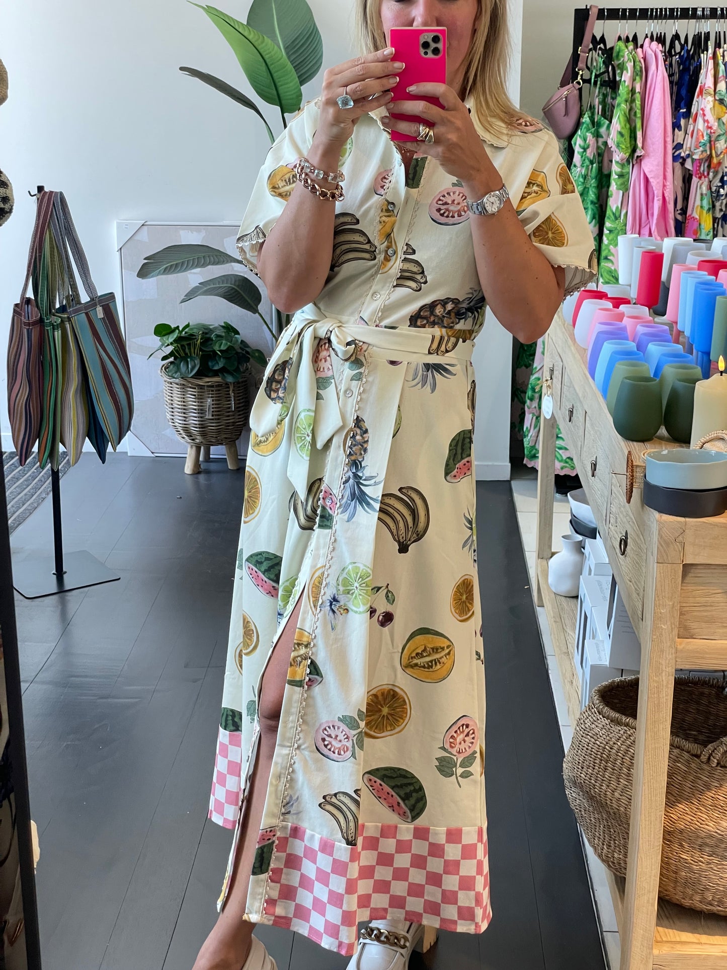 Melon Shirt Maxi Dress