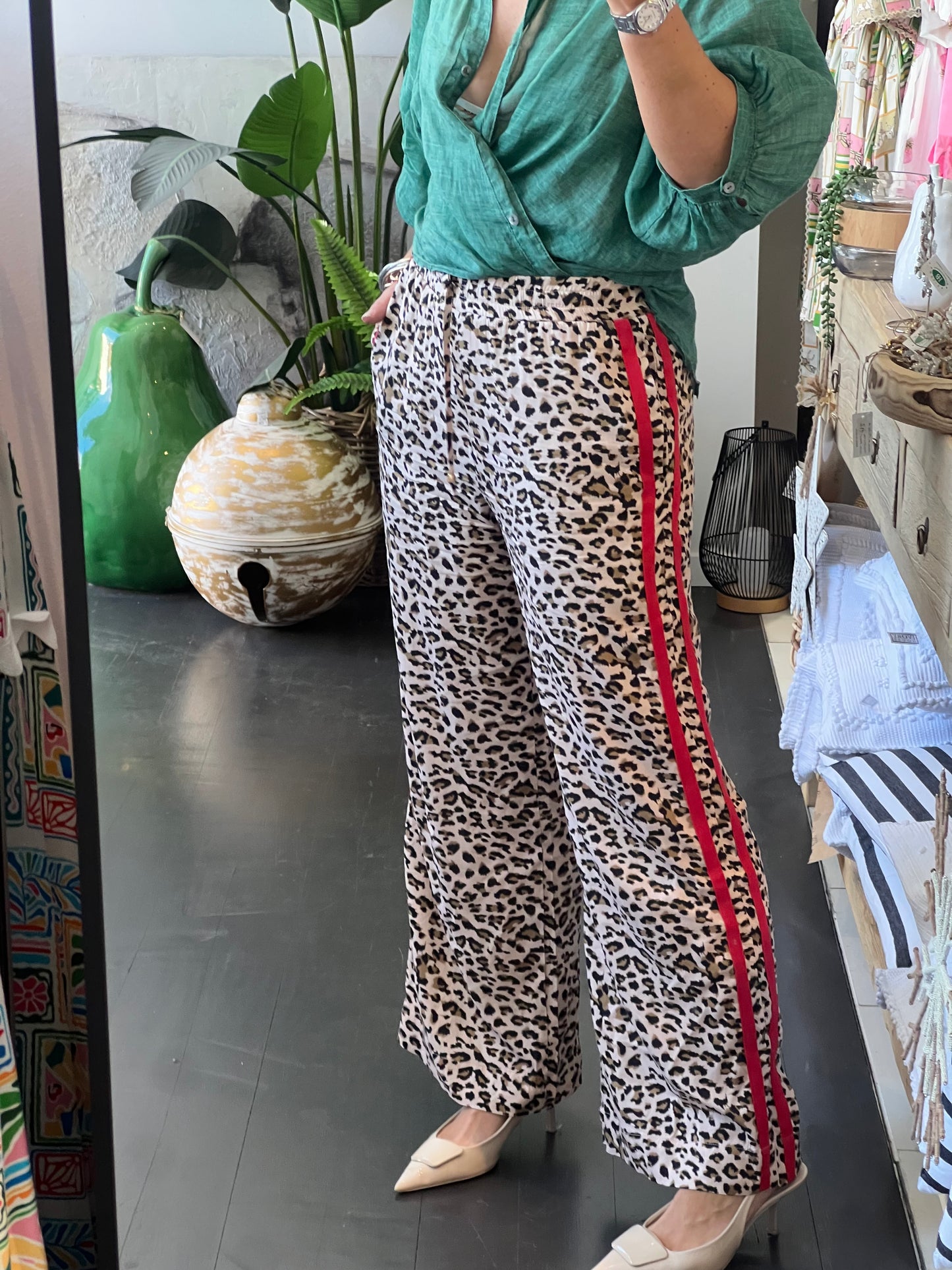 Ocelot Stripe Lounge Pants- leopard print