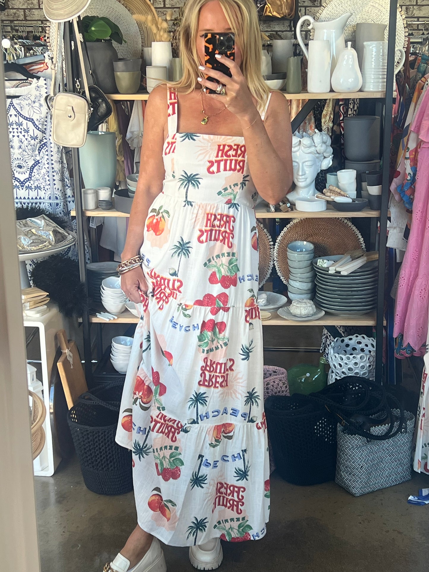 Summer Fruits Maxi Dress