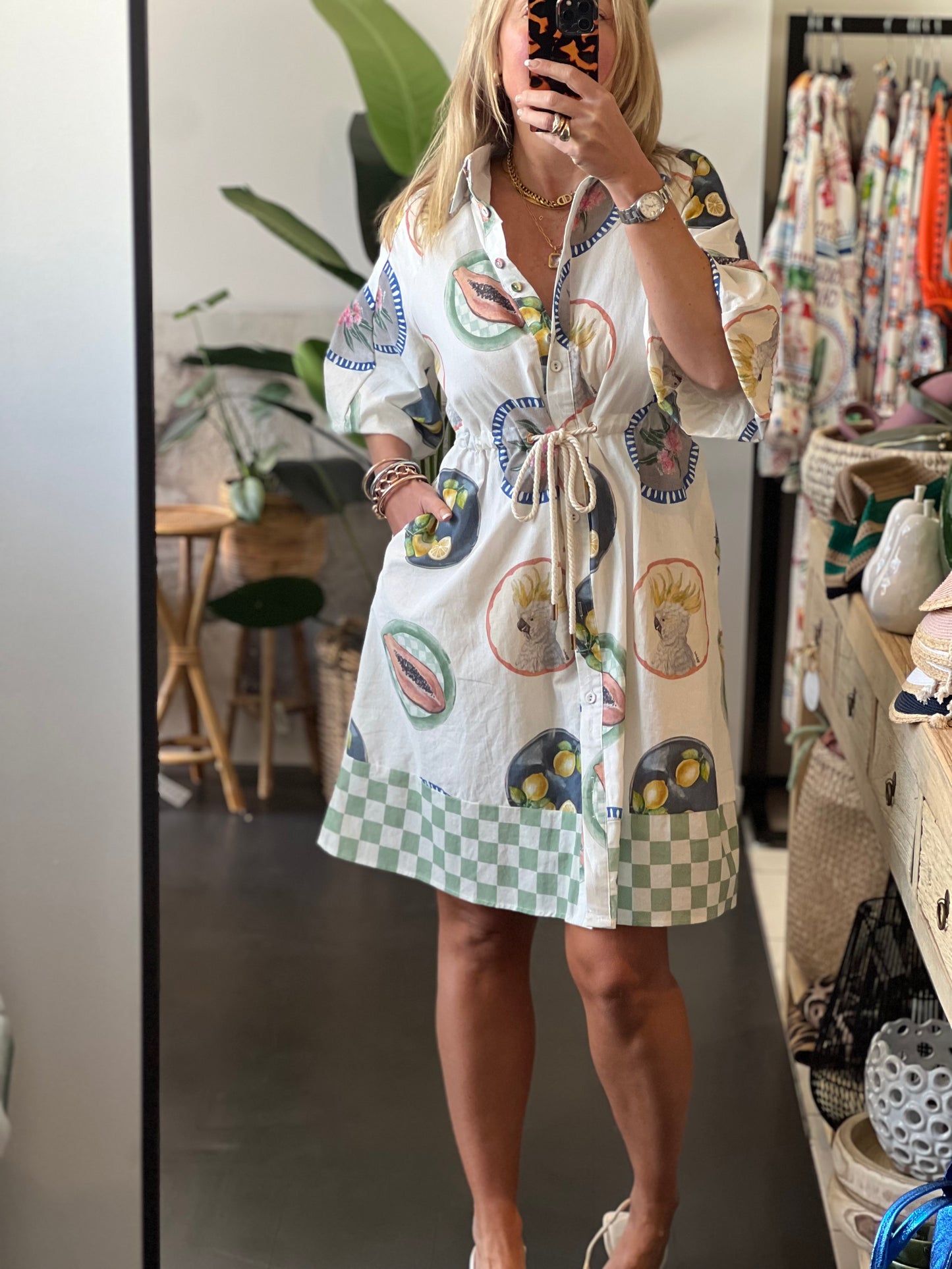 Coco Shirt Dress - Down Under print