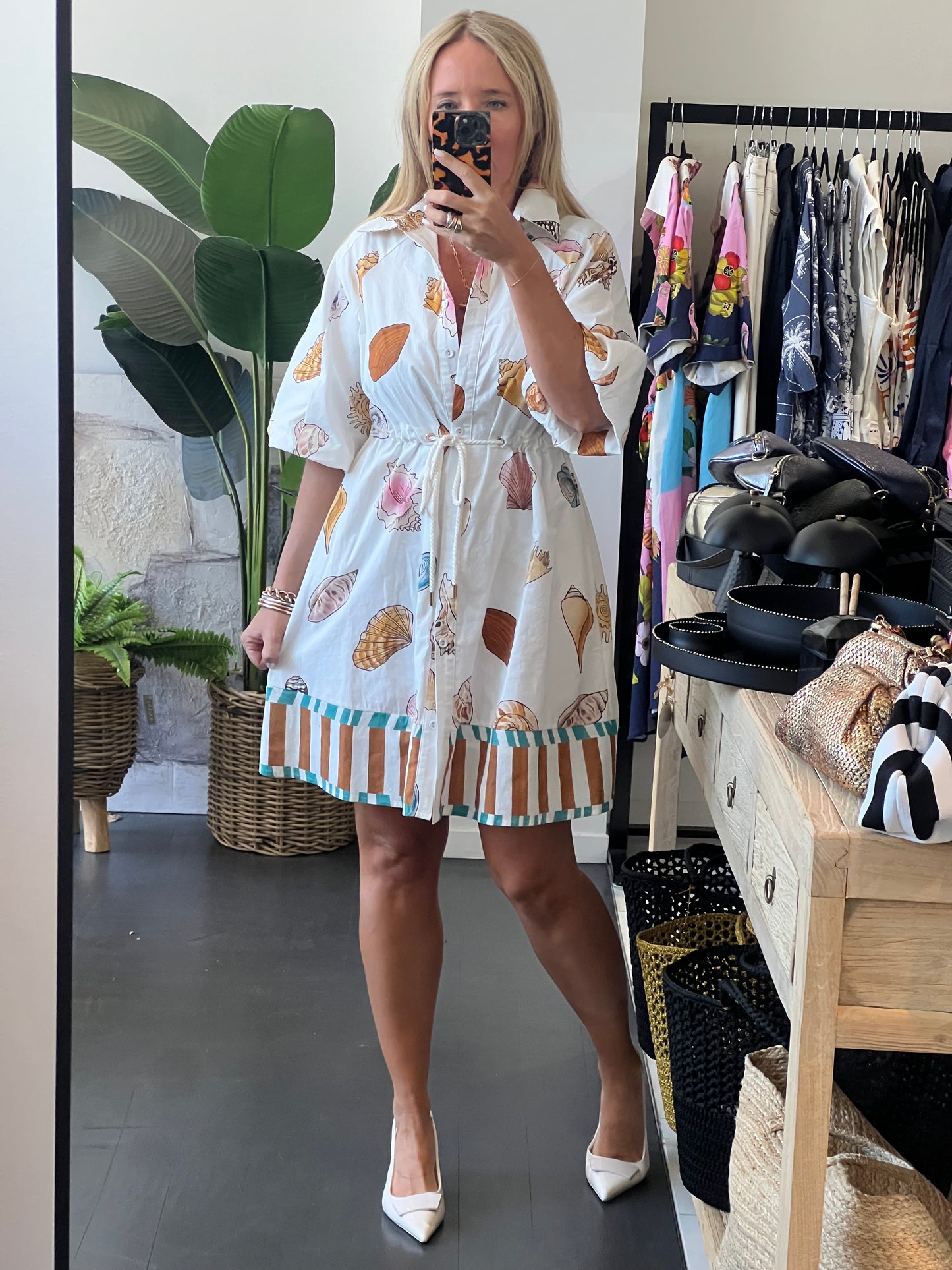 Coco Shirt Dress - shells