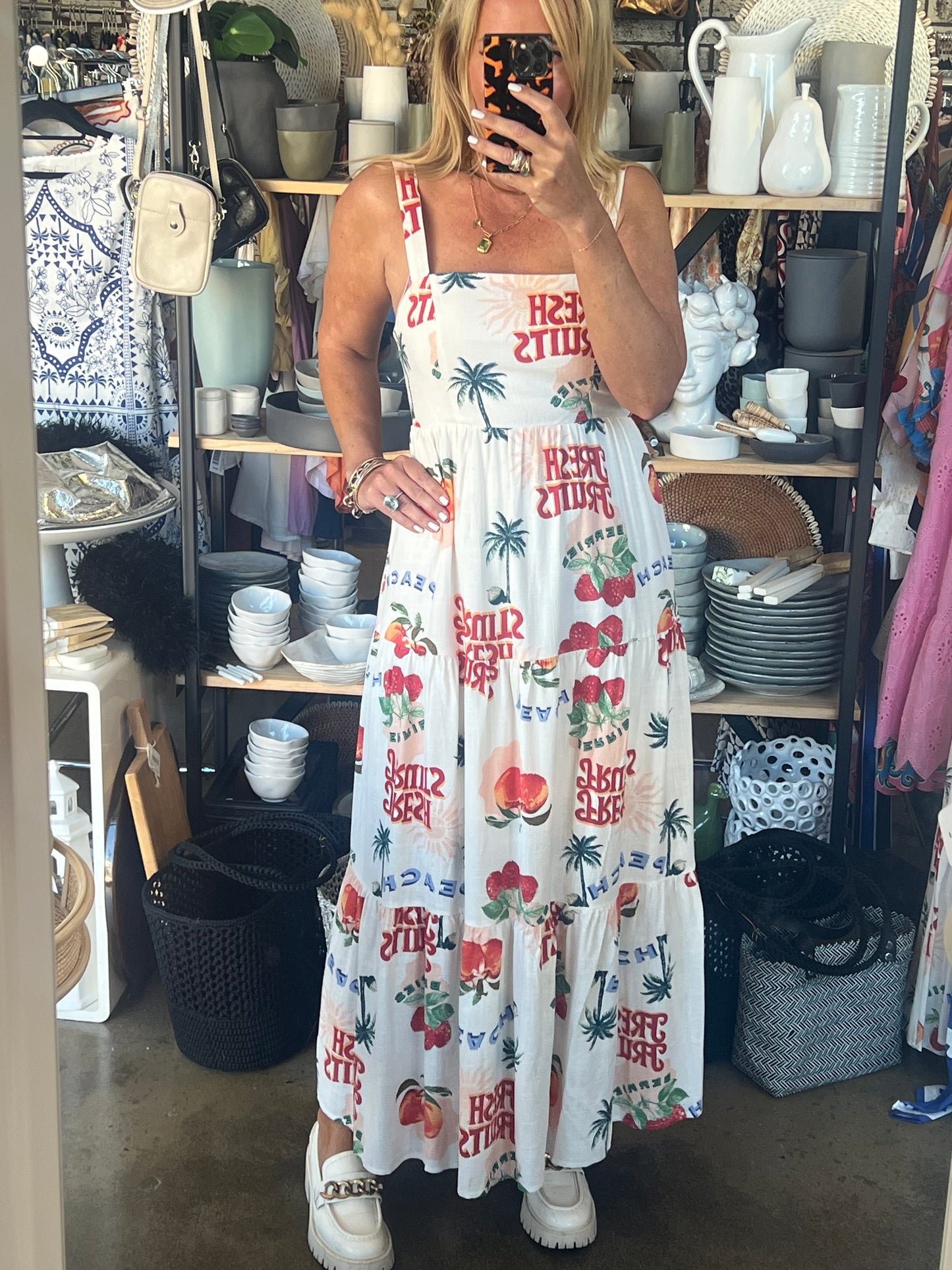 Summer Fruits Maxi Dress