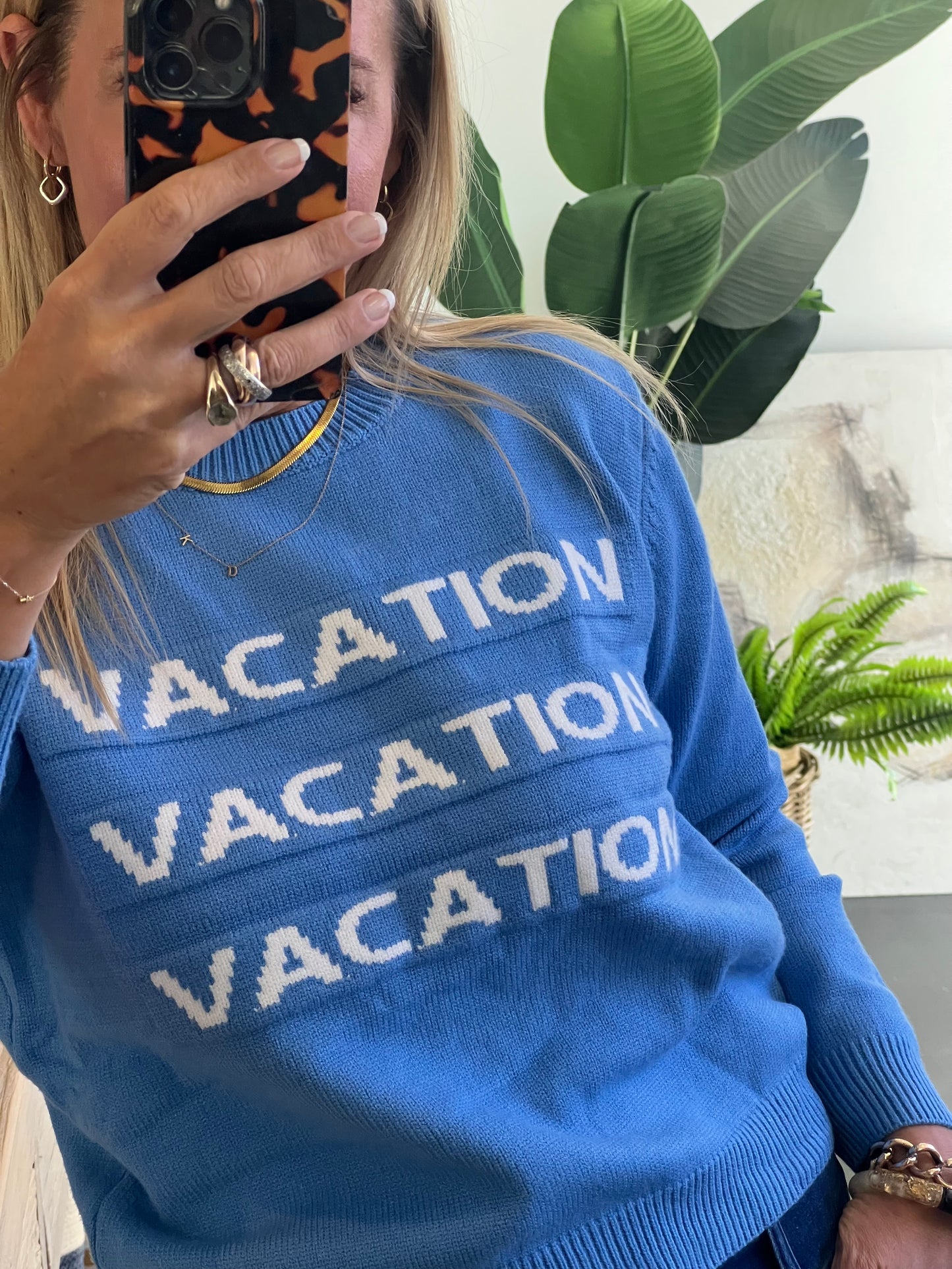 VACATION Knit Sweater Jumper- blue