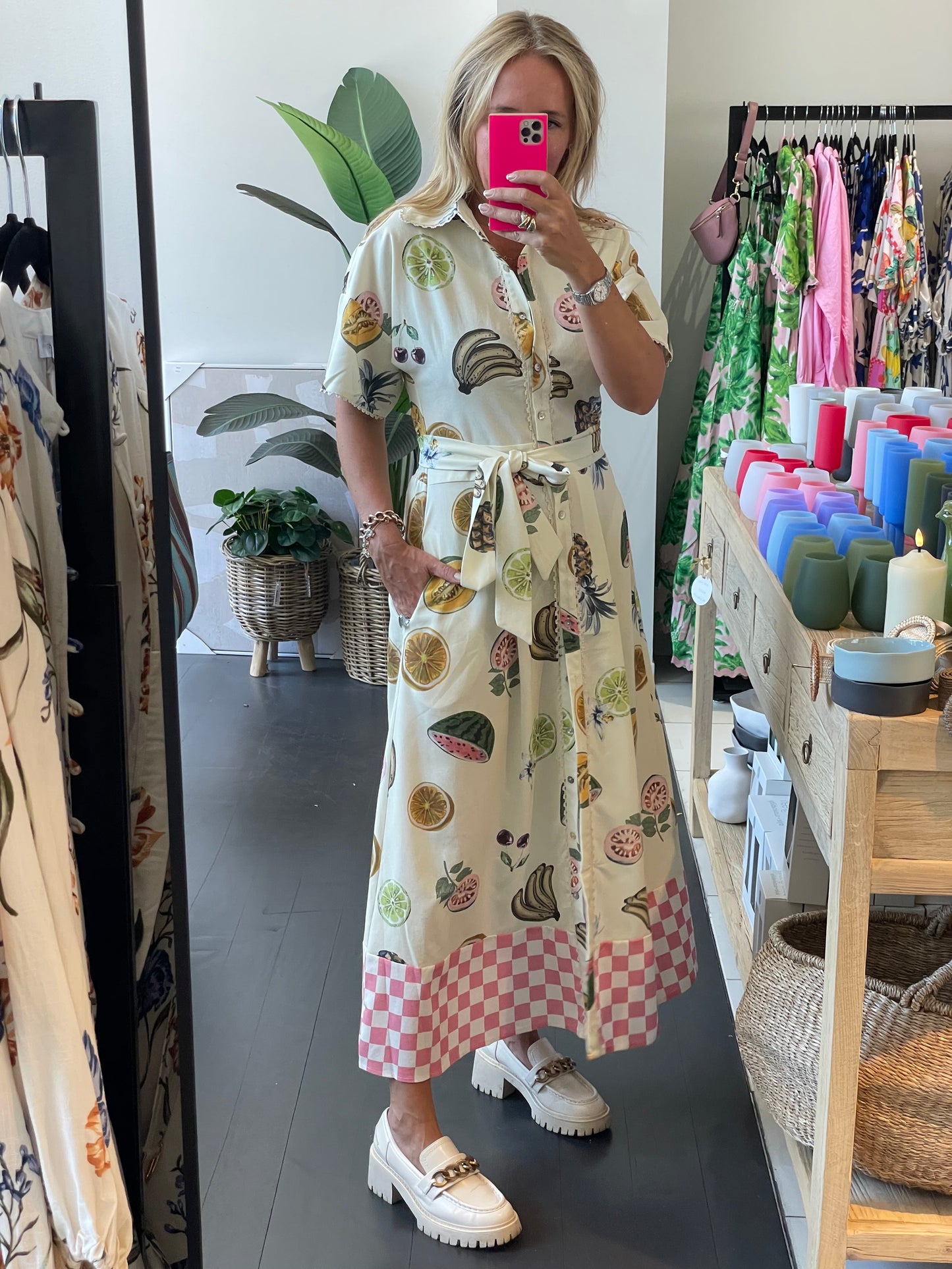 Melon Shirt Maxi Dress