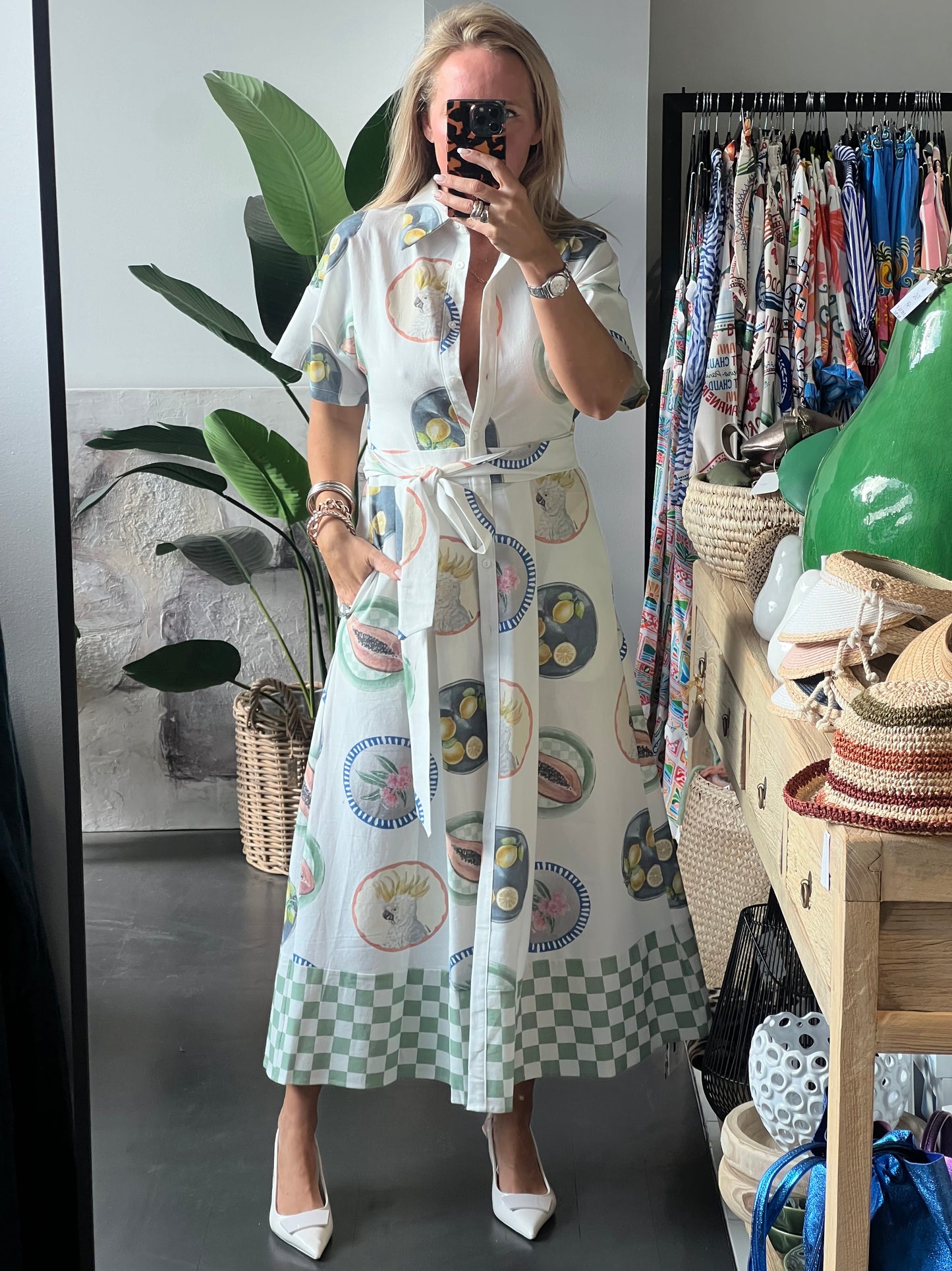 Down Under Short Sleeve Shirt Maxi Dress