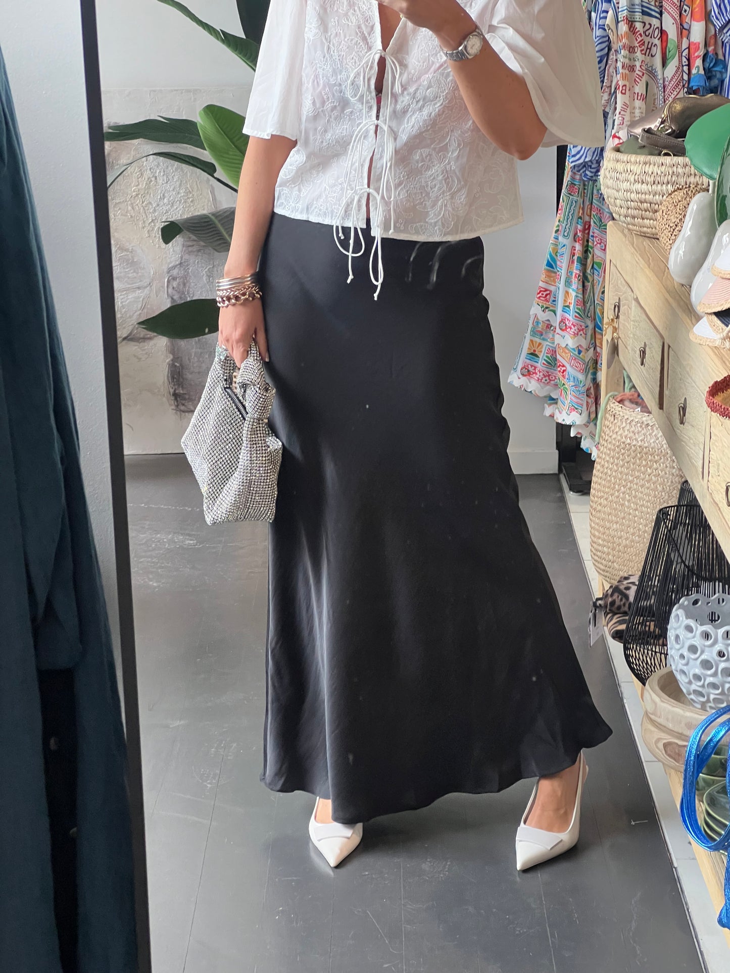 Slinky Maxi Skirt - black