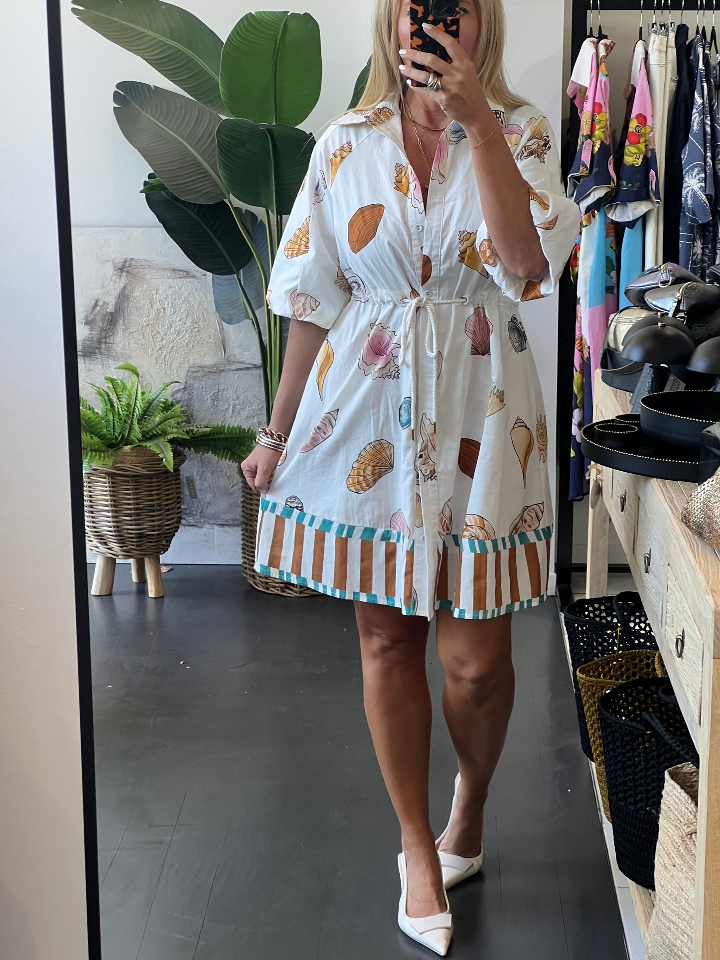 Coco Shirt Dress - shells