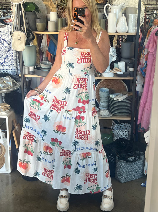 Summer Fruits Maxi Dress