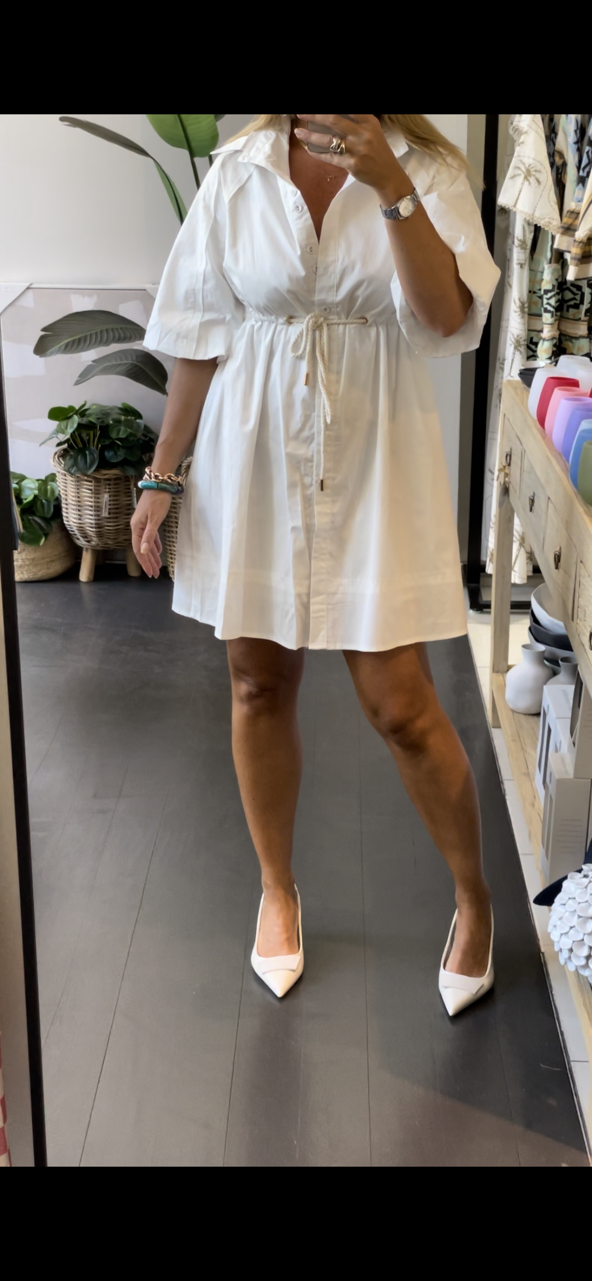 Coco Shirt Dress- white