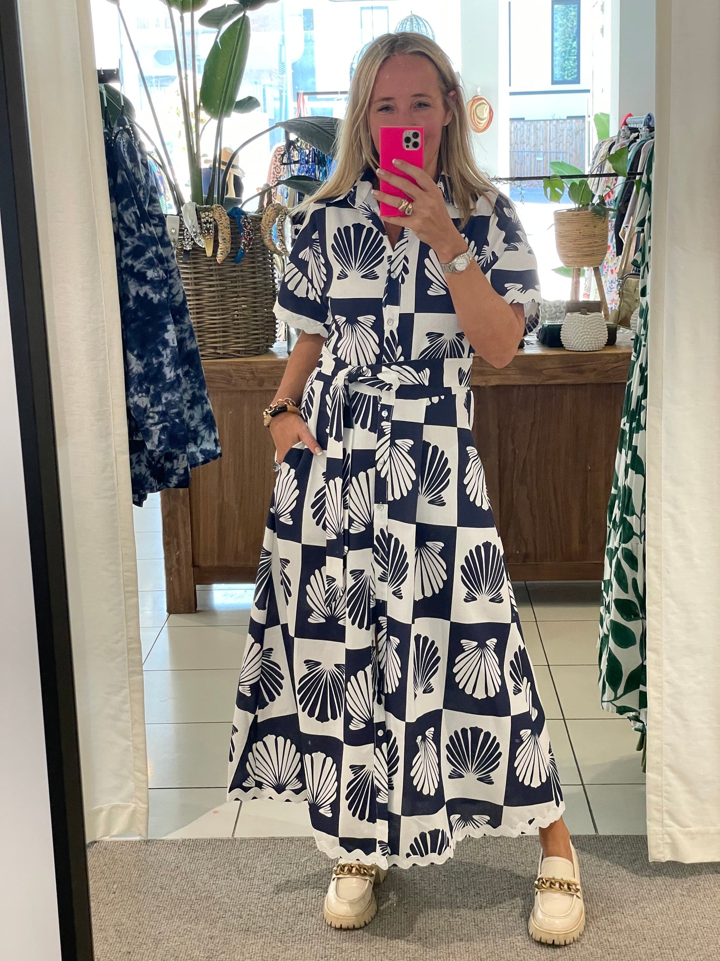 Sea Shells Maxi Shirt Dress