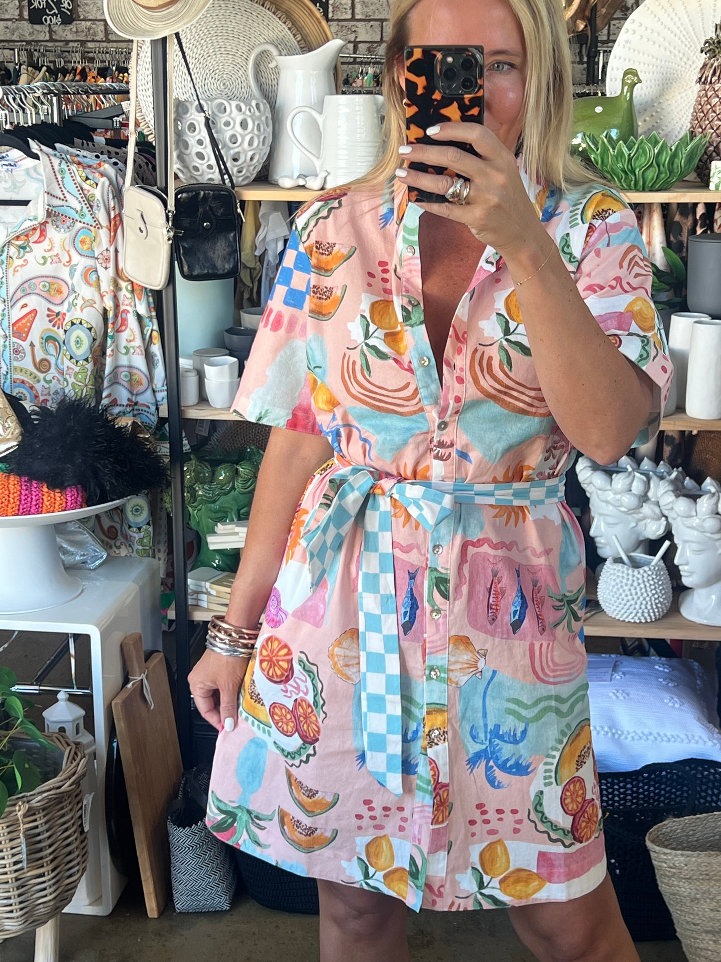 Shift Shirt Dress- Paradise  print