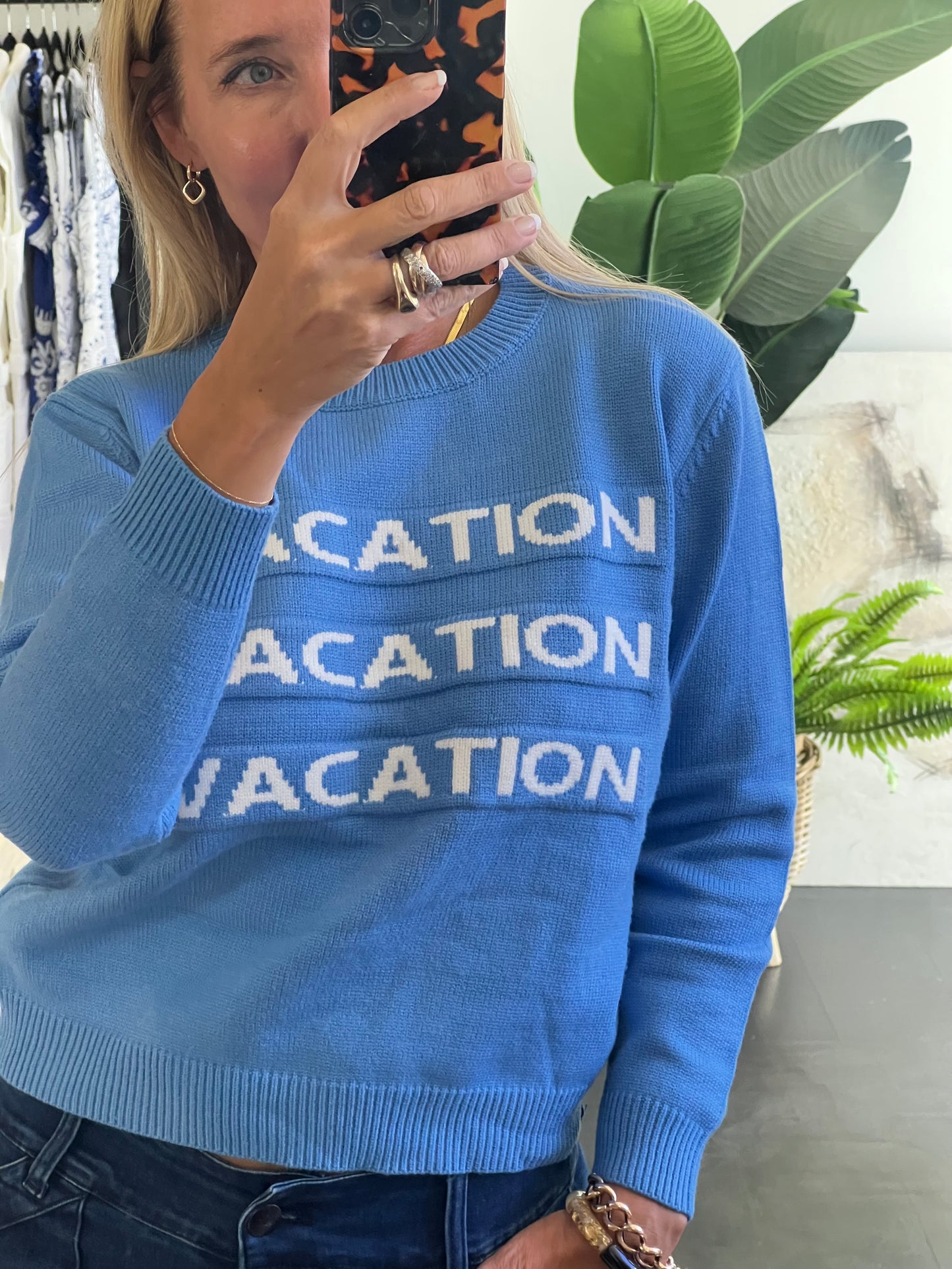 VACATION Knit Sweater Jumper- blue