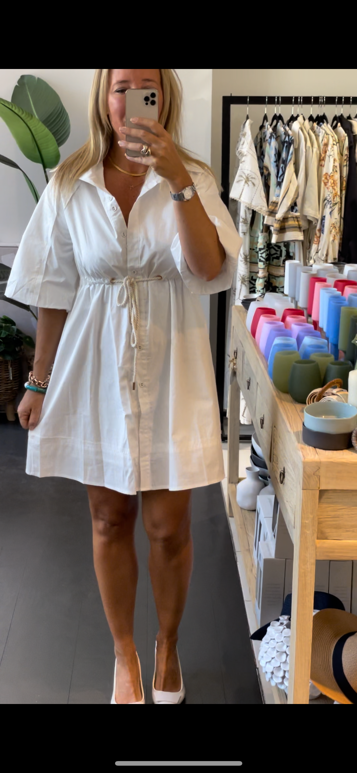 Coco Shirt Dress- white