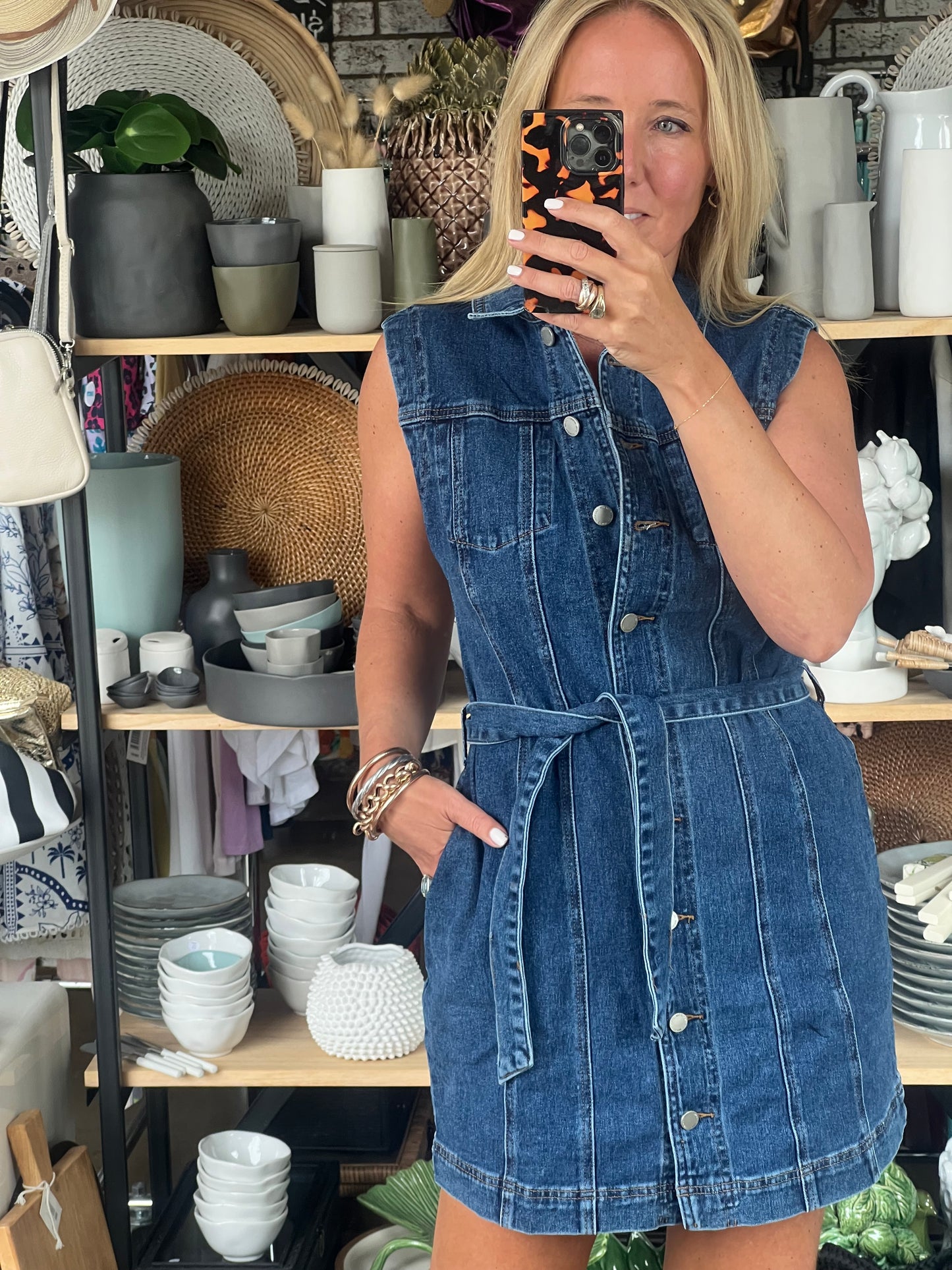 Denim Mini Shirt Dress