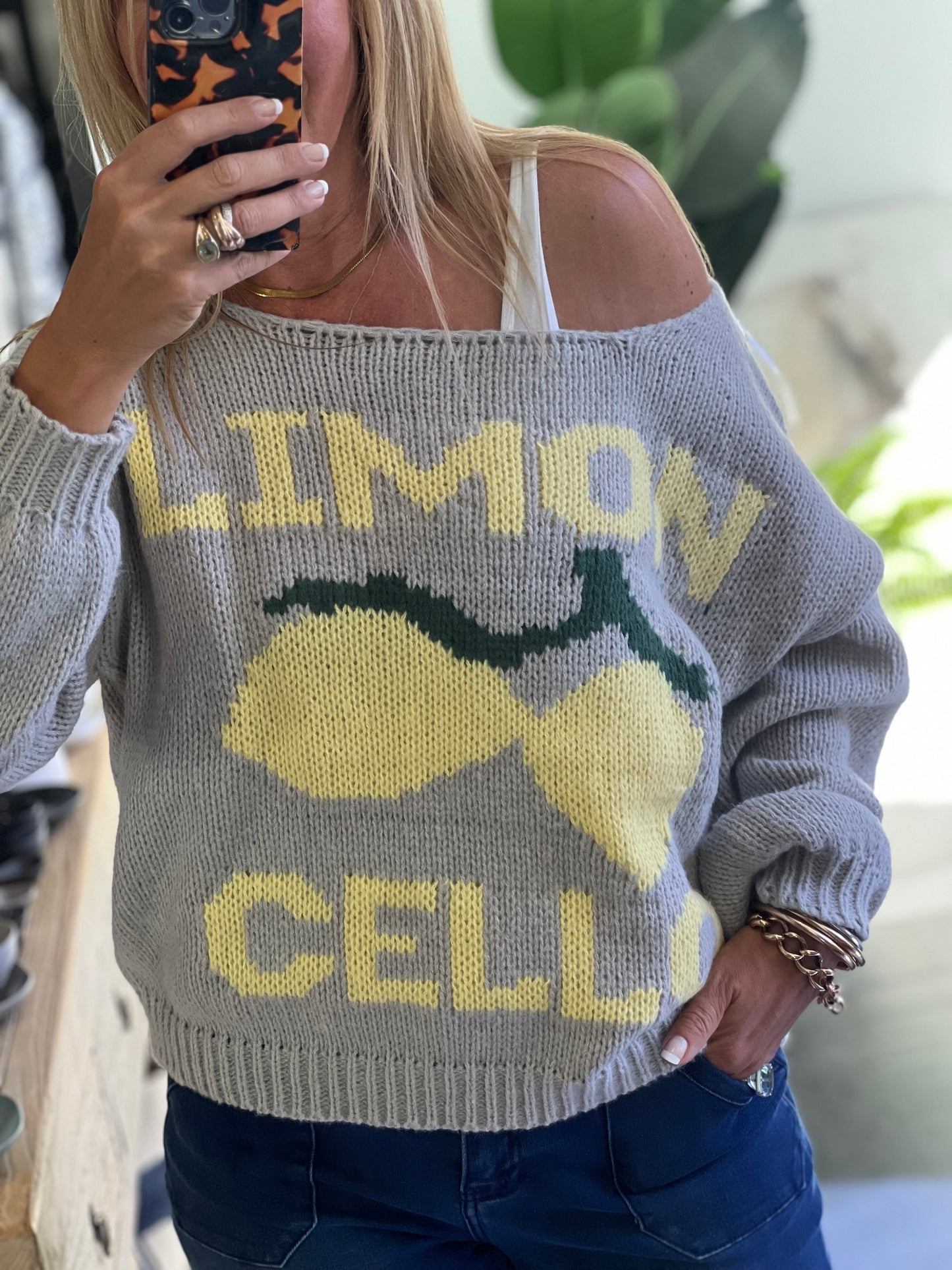 Limoncello Relaxed Knit Jumper- grey