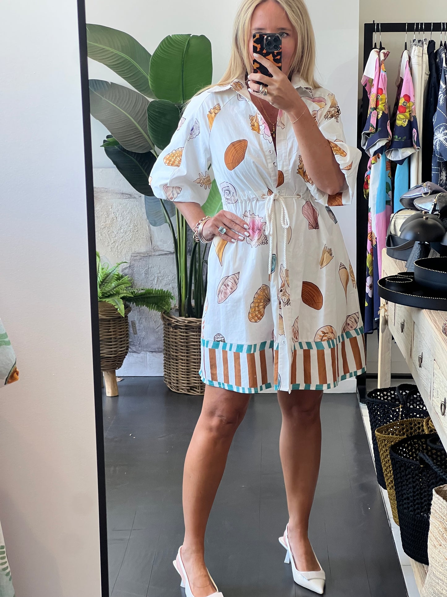 Coco Shirt Dress - shells