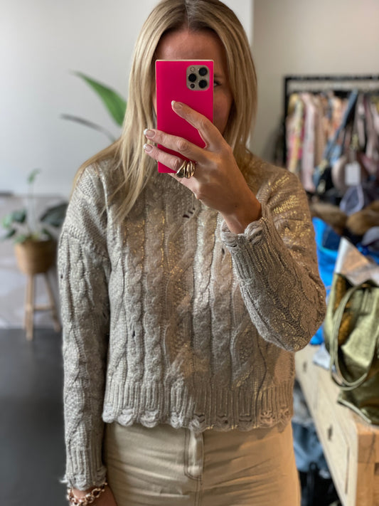 Shimmer Cable Knit