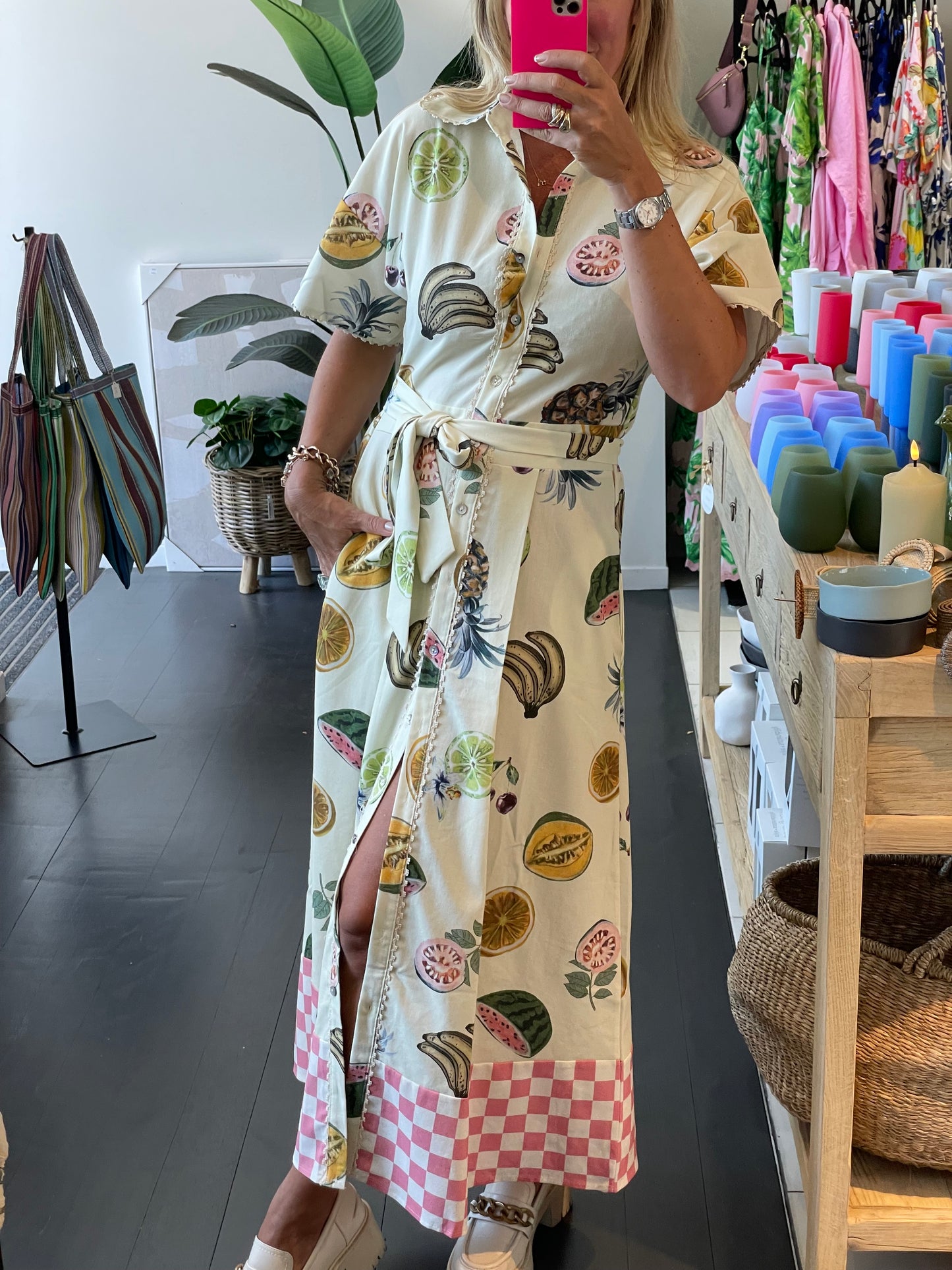 Melon Shirt Maxi Dress