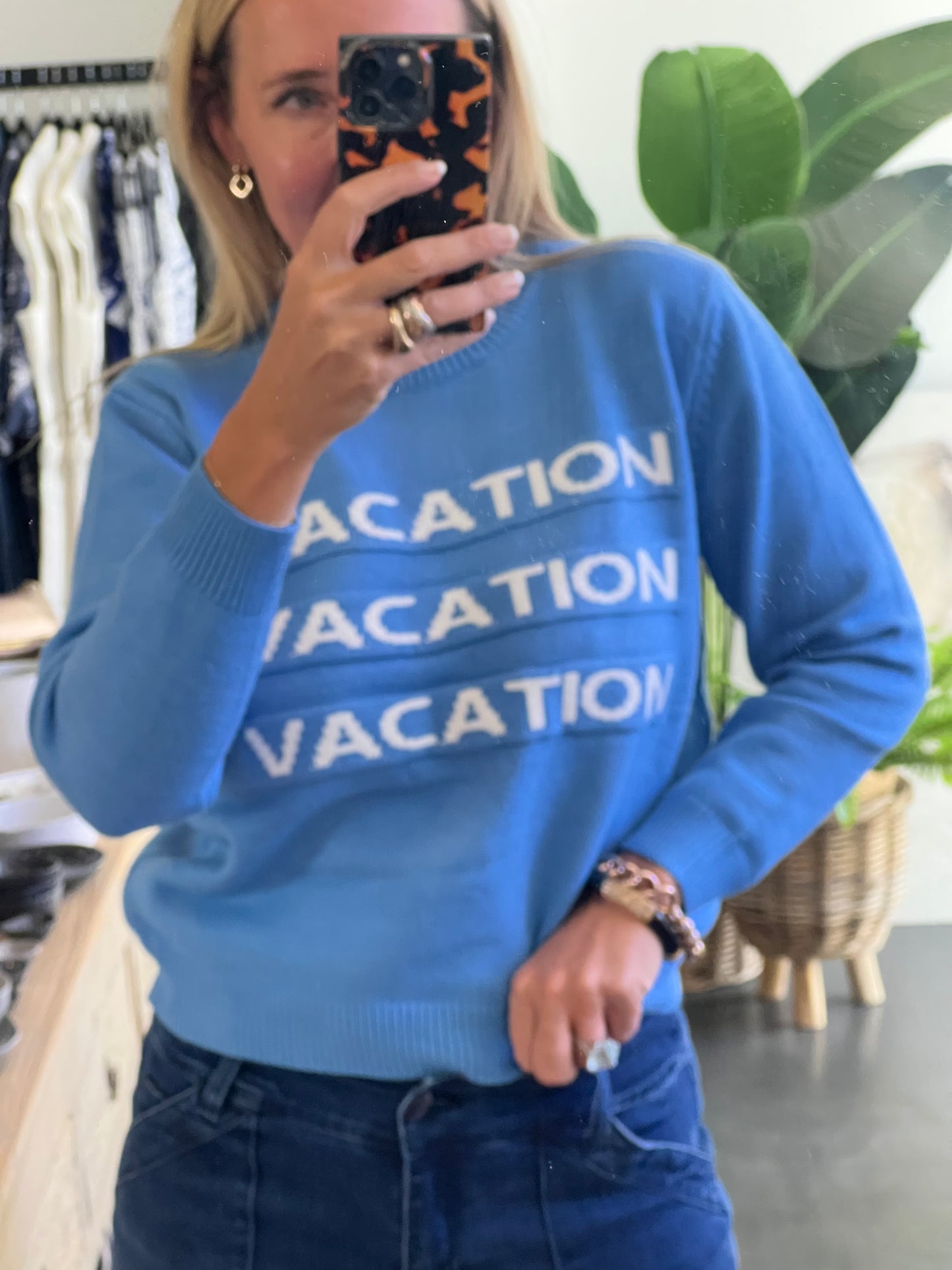 VACATION Knit Sweater Jumper- blue