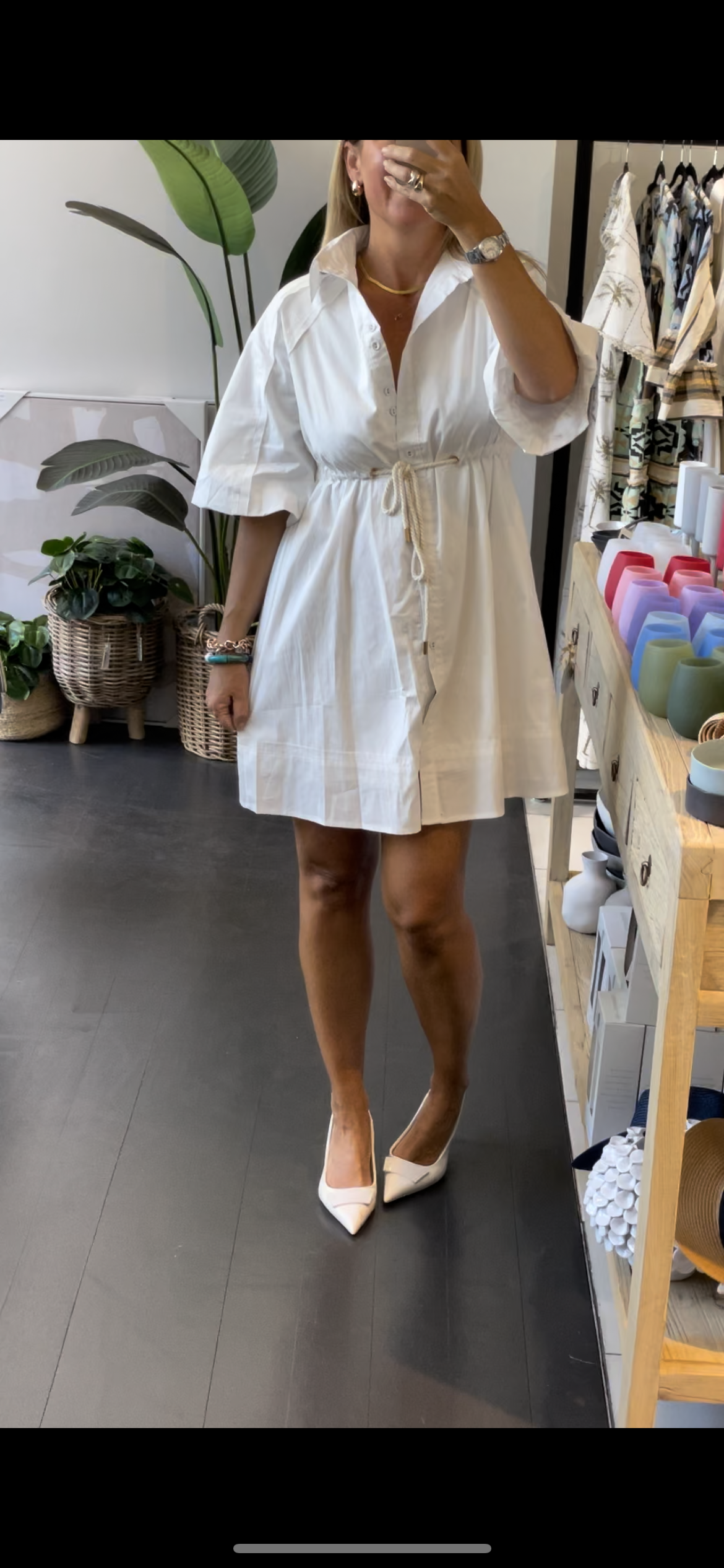 Coco Shirt Dress- white