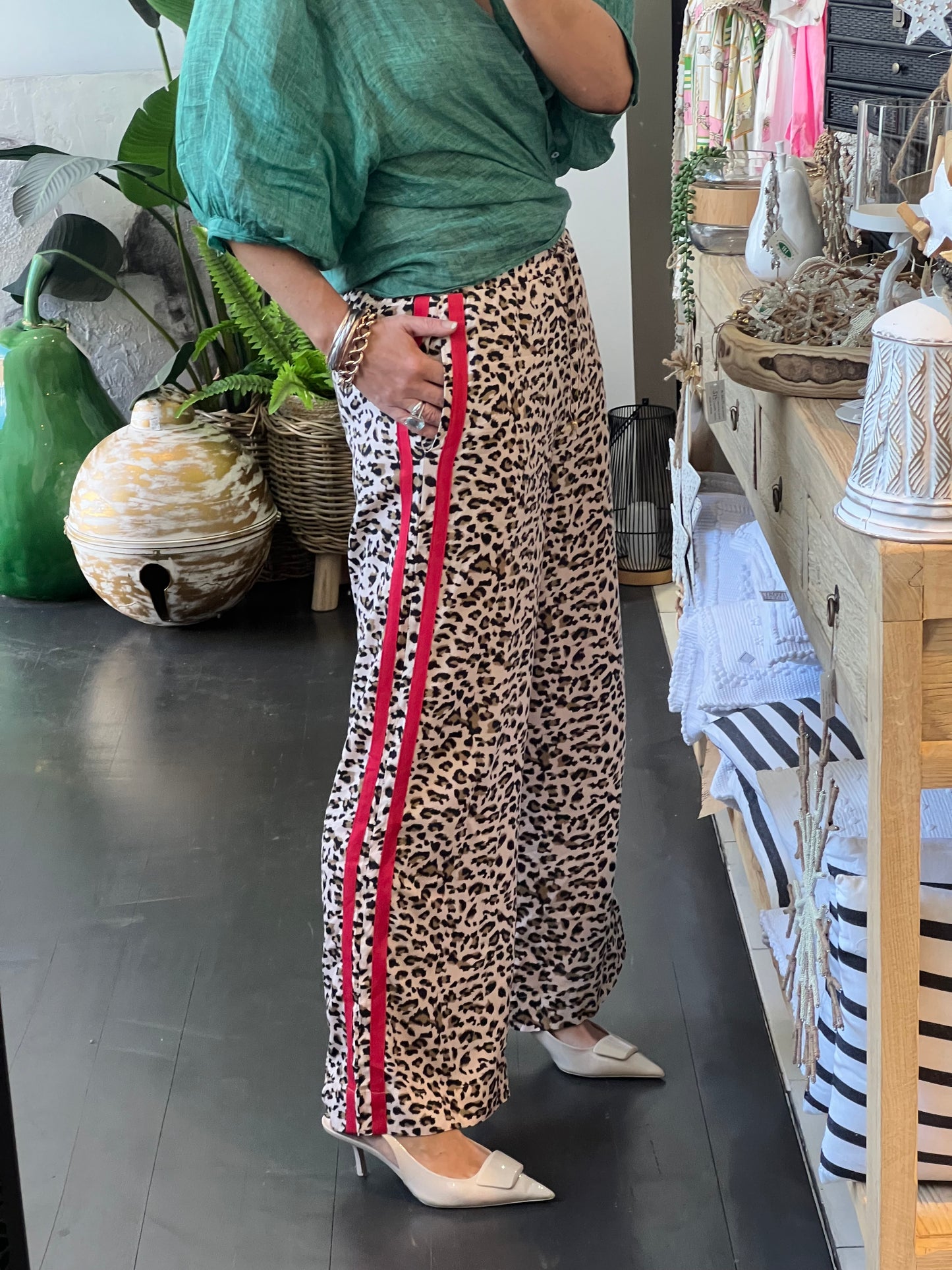 Ocelot Stripe Lounge Pants- leopard print