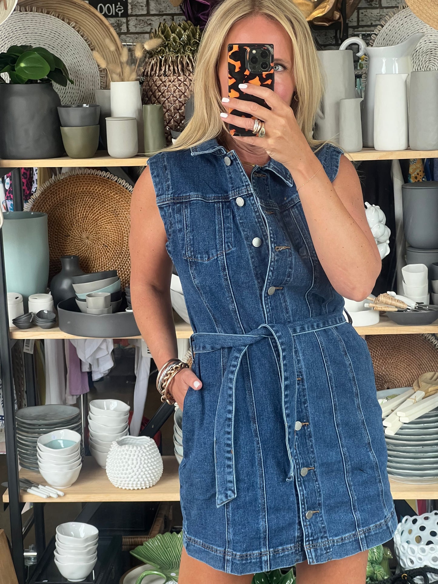 Denim Mini Shirt Dress