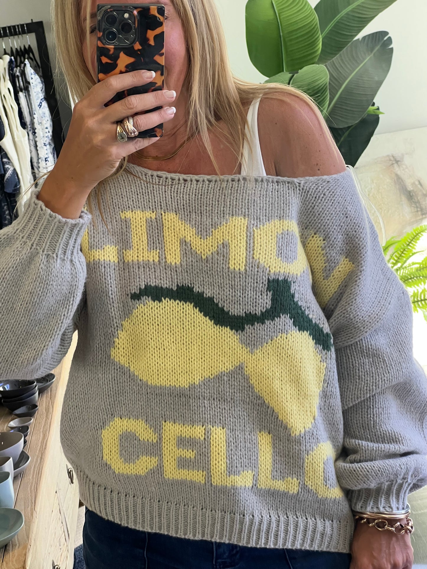 Limoncello Relaxed Knit Jumper- grey