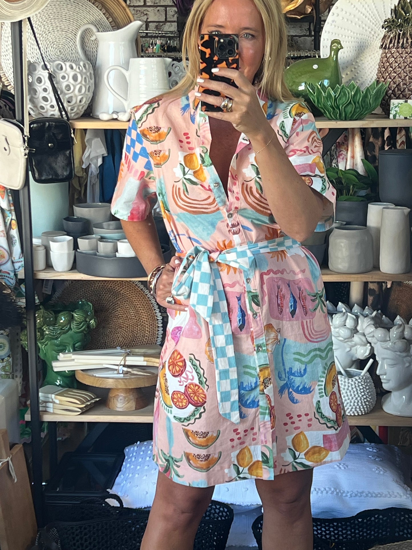 Shift Shirt Dress- Paradise  print