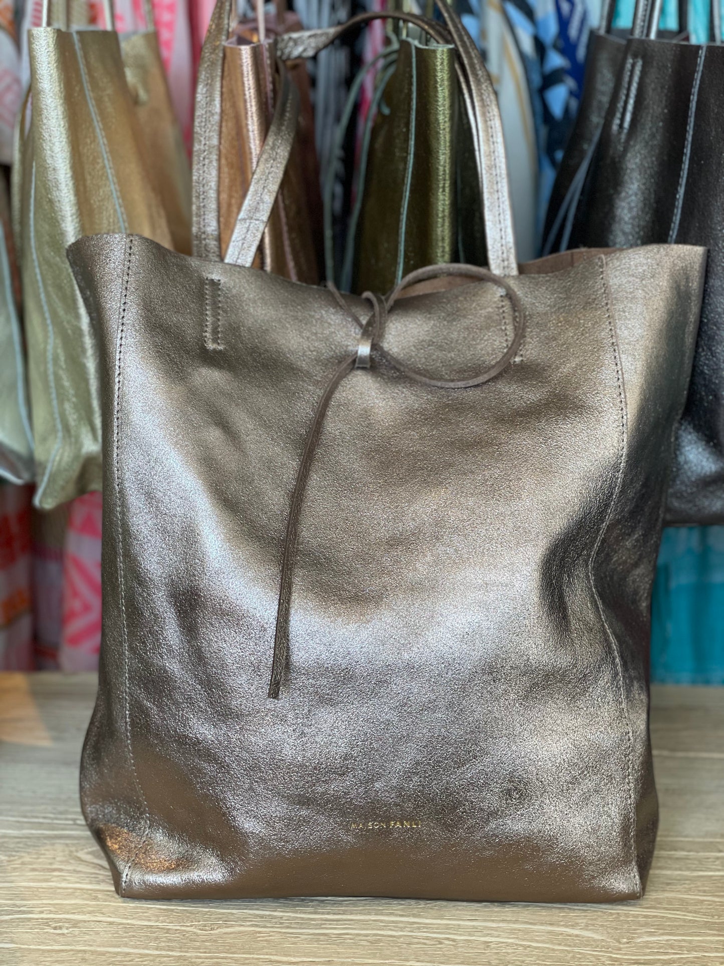 Maison FANLI leather tote bag