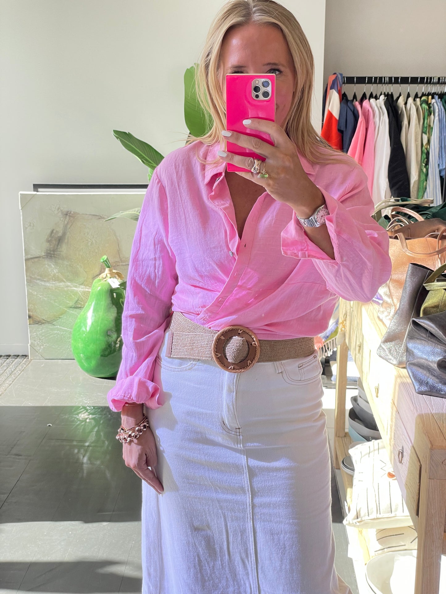 Classic LInen Shirt - Pink