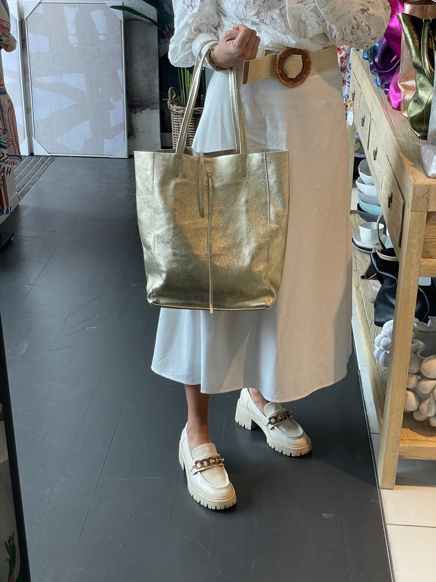 Maison FANLI leather tote bag