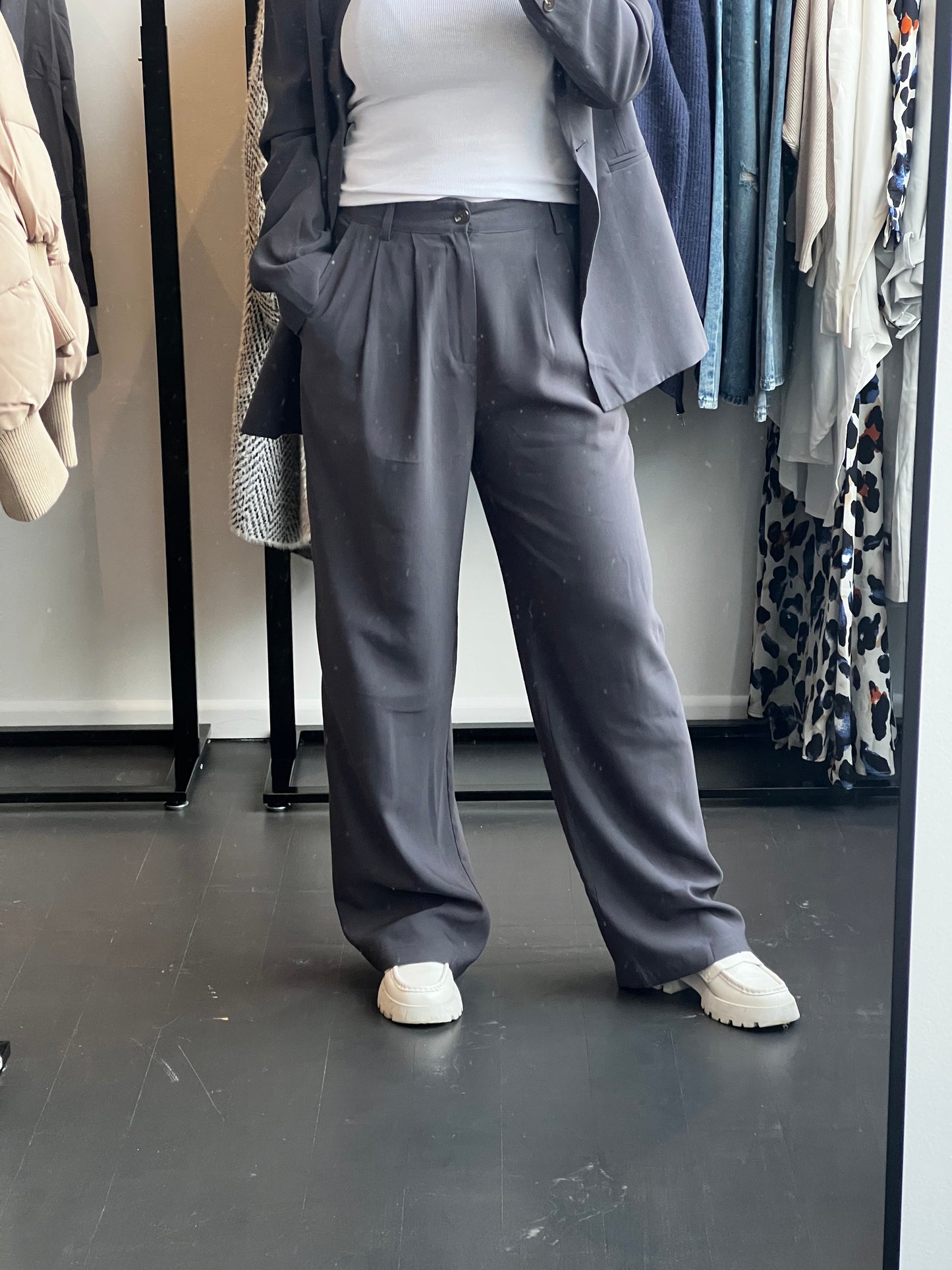 Steel Blue- Soft Suit Blazer jacket and tailored Pants