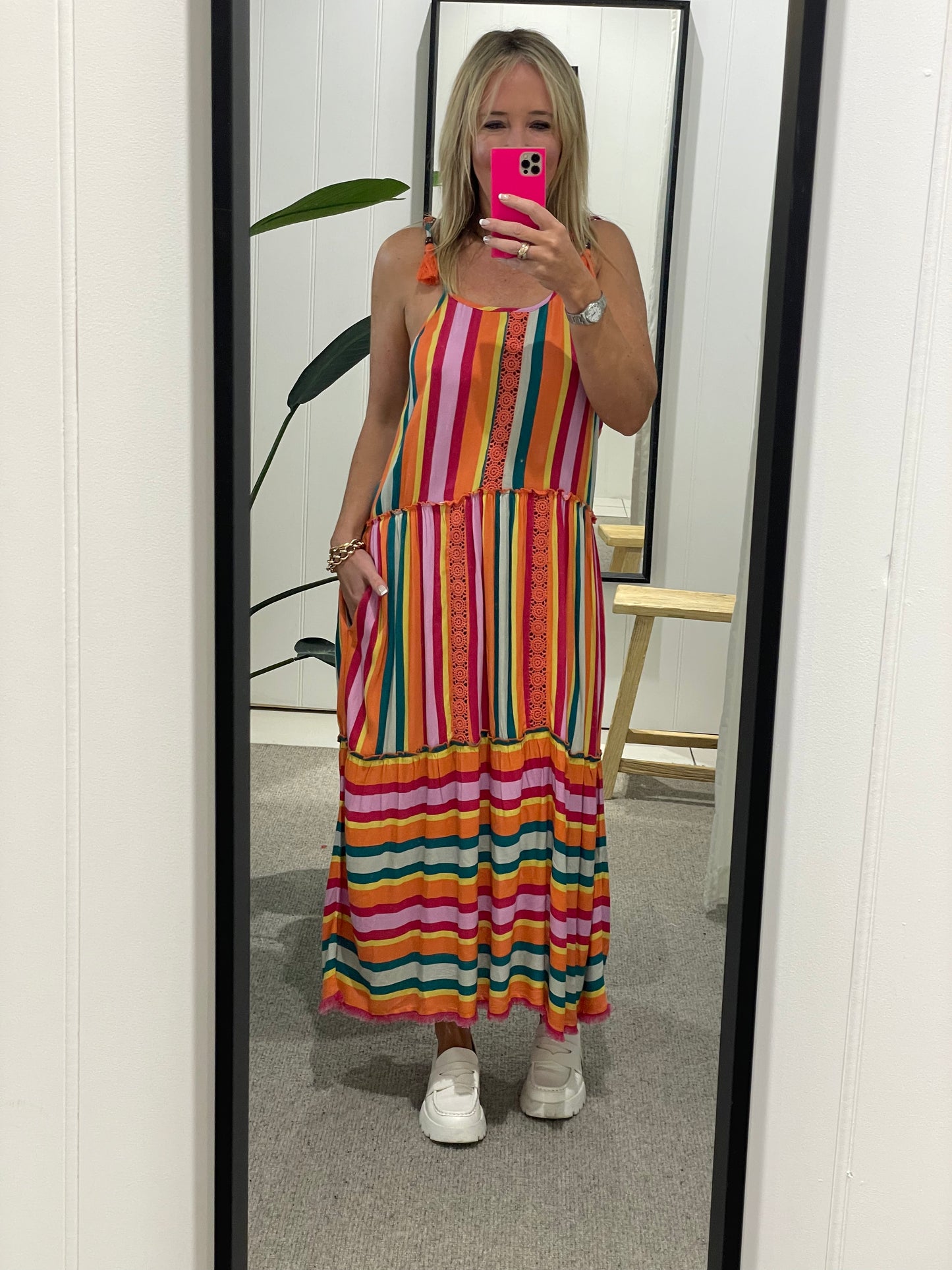 Kaleidoscope Stripe Strappy Dress