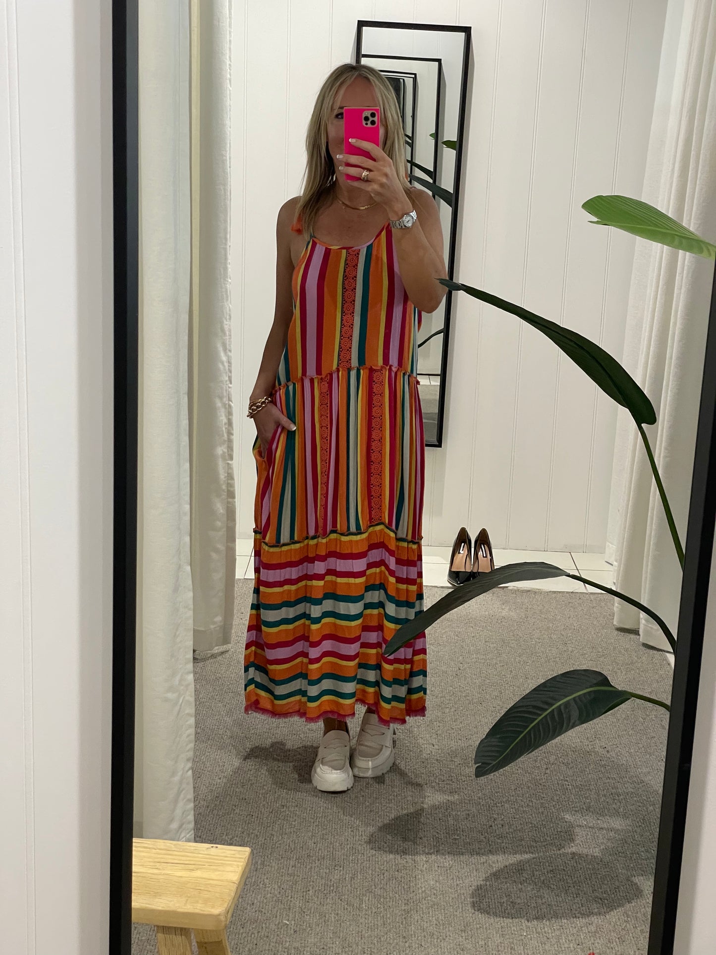 Kaleidoscope Stripe Strappy Dress